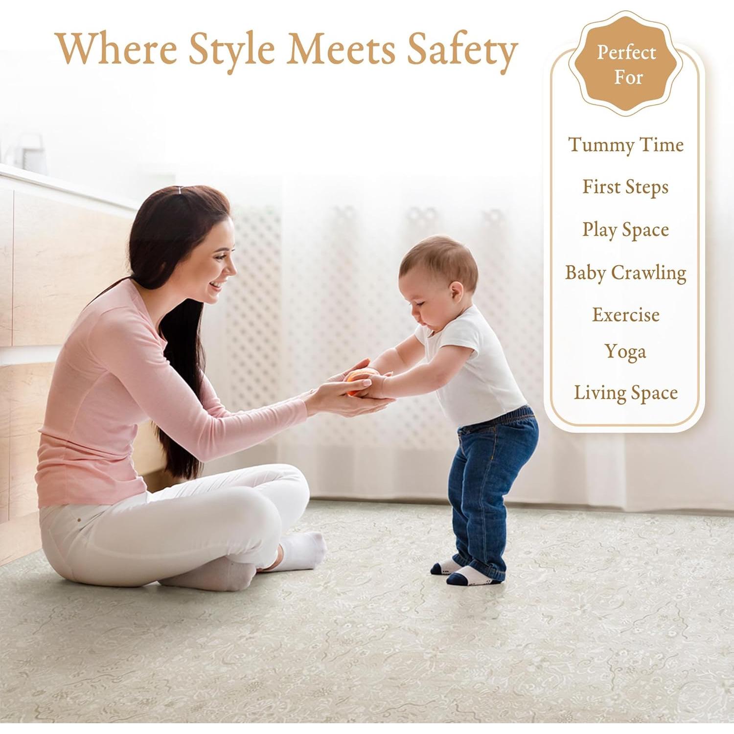 Alfombra de Juego PopsyKosy 1.83m x 1.22m Beige Perla