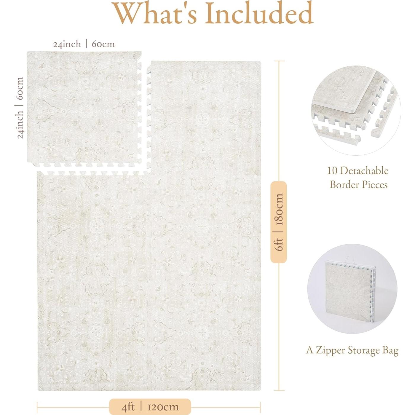 Alfombra de Juego PopsyKosy 1.83m x 1.22m Beige Perla