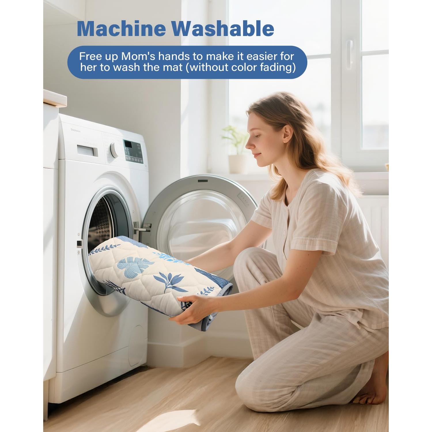 Alfombra de Juego para Bebés Antideslizante 127x127 cm Azul Océano