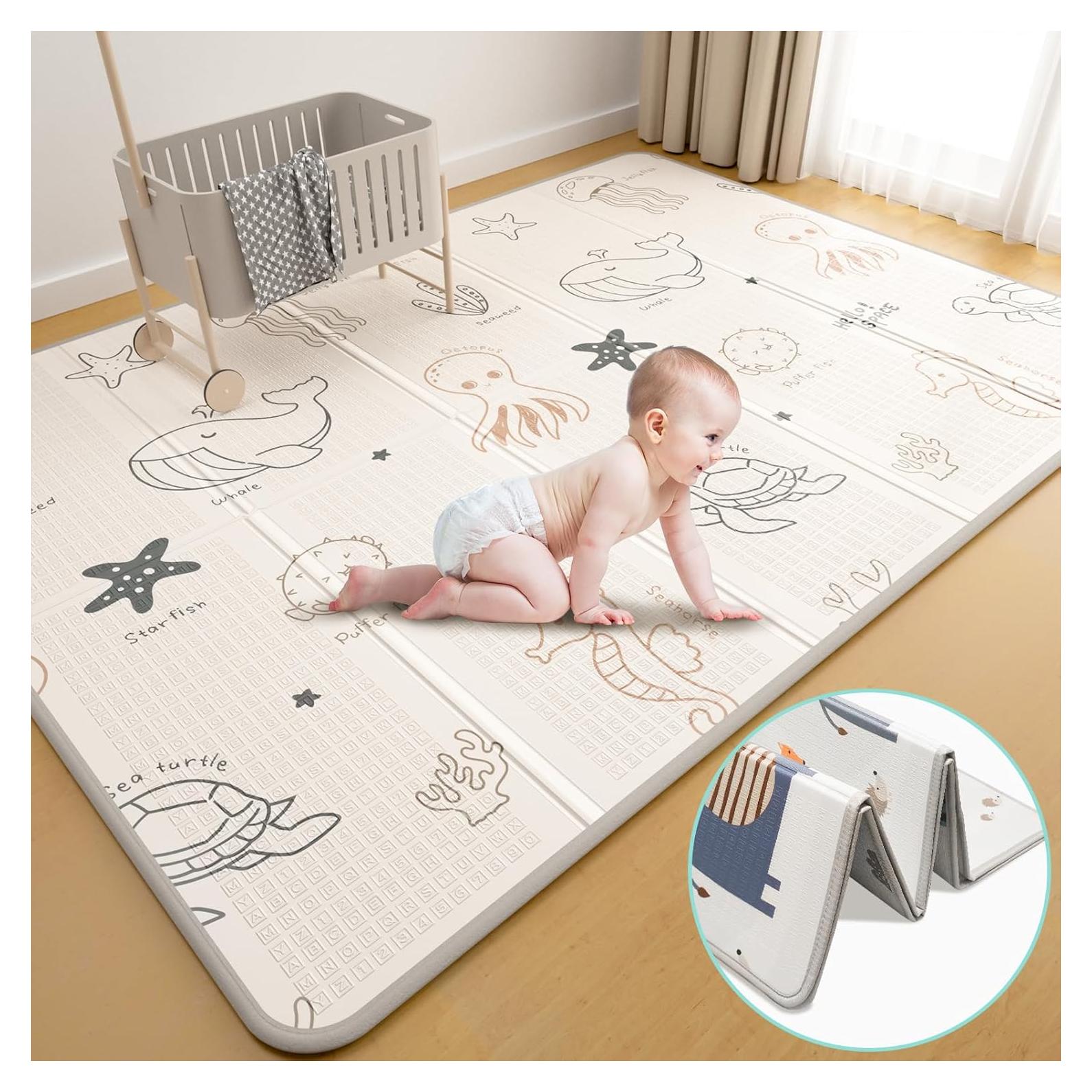 Alfombra de Juego Plegable para Bebés XPE 200x150 cm Doble Cara