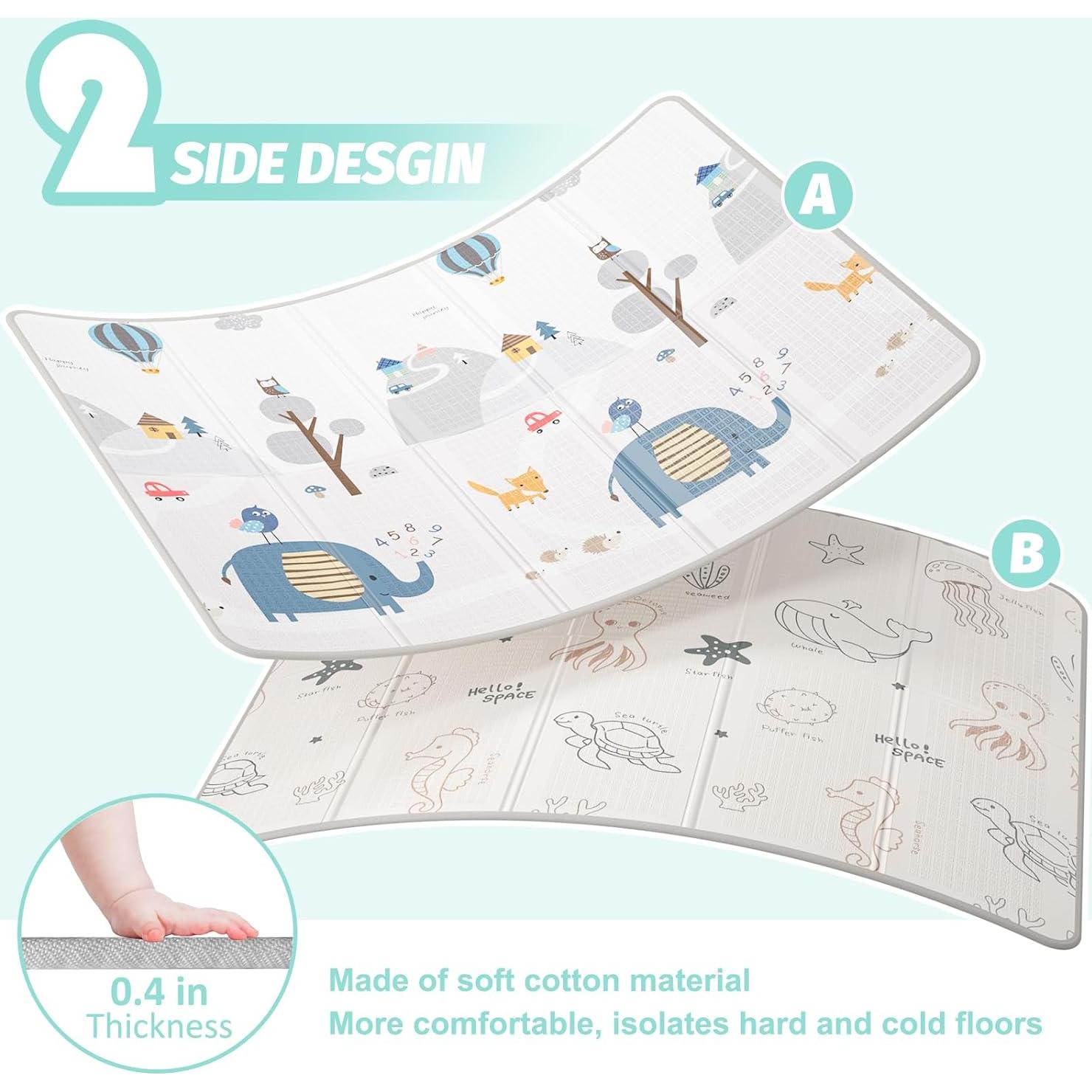 Alfombra de Juego Plegable para Bebés XPE 200x150 cm Doble Cara