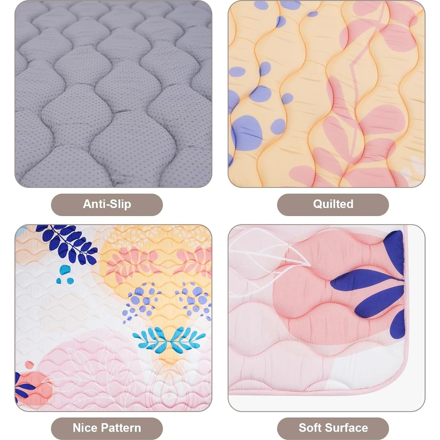 Alfombra de Juego Haleeone 127x127 cm Rosa Acolchada Antideslizante