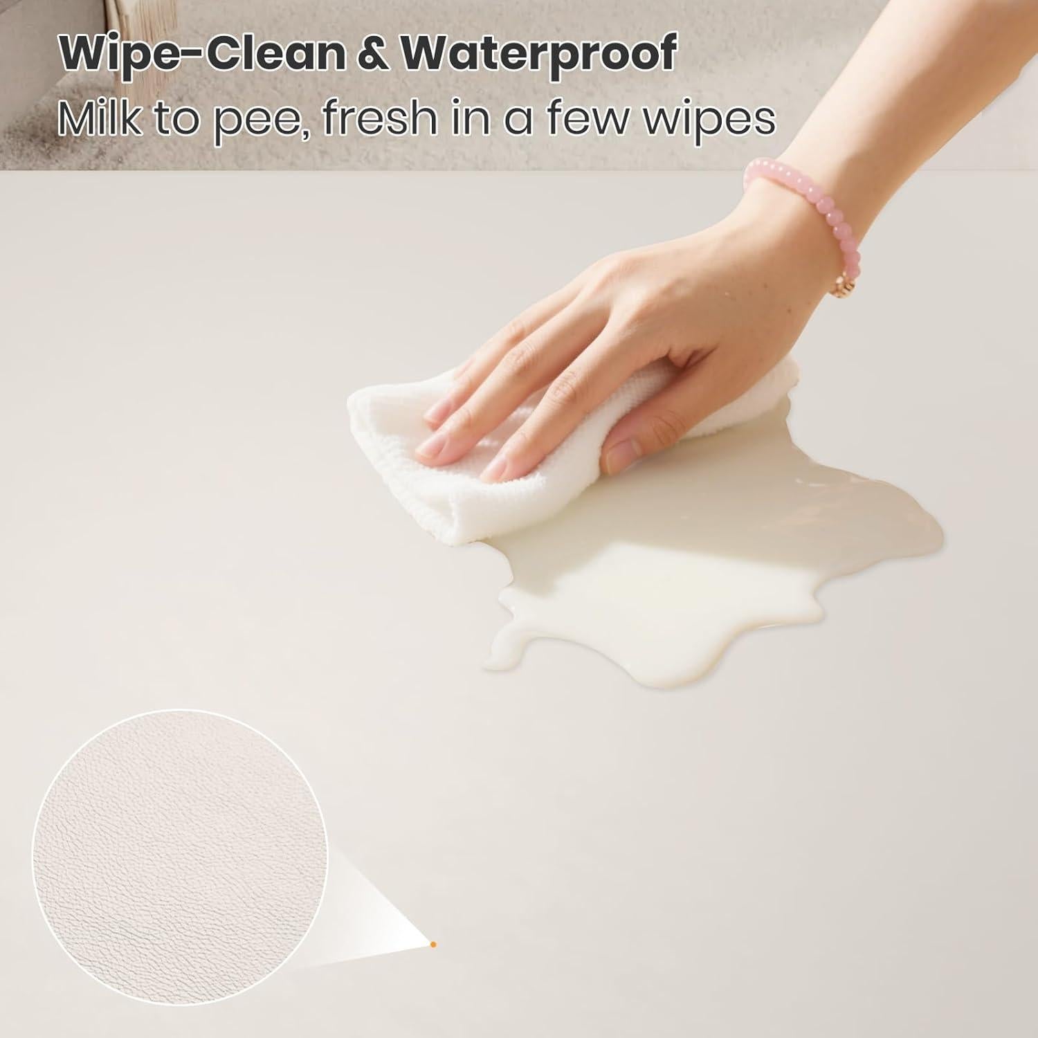 Alfombra de Juego para Bebés Beige 50x50 cm Antideslizante Impermeable