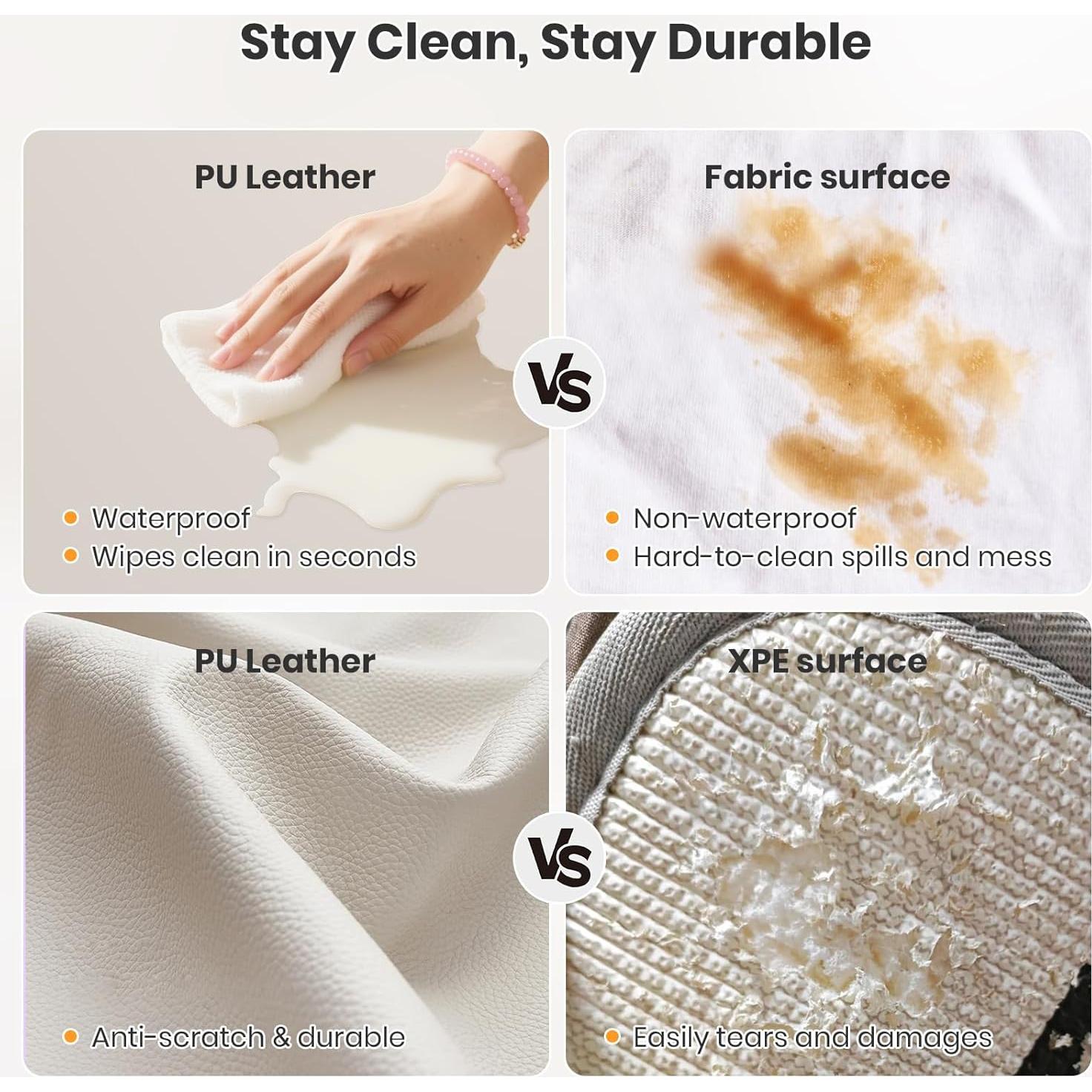 Alfombra de Juego para Bebés Beige 50x50 cm Antideslizante Impermeable