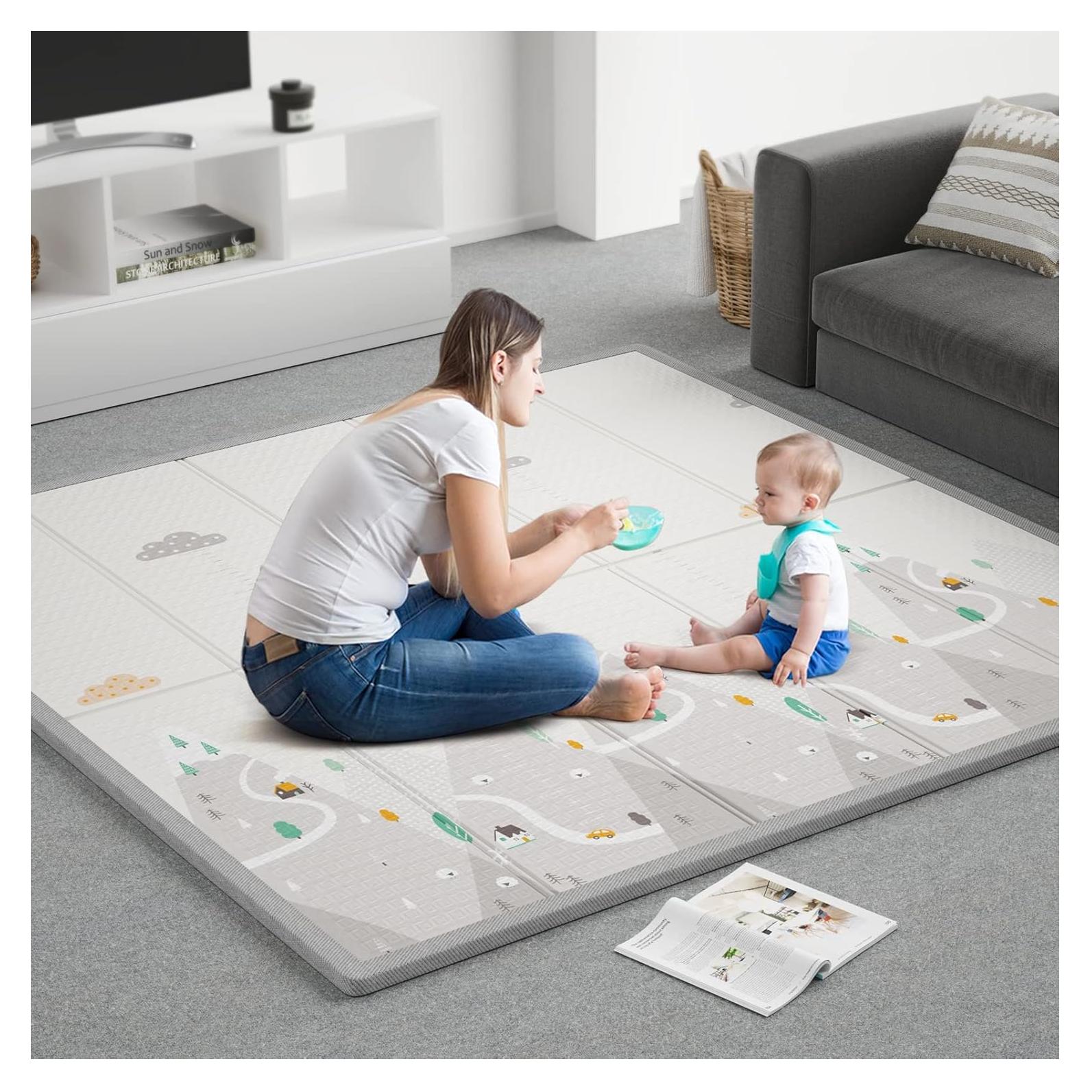 Alfombra de Juego ZEEBABA 150x150cm Plegable Reversible Espuma