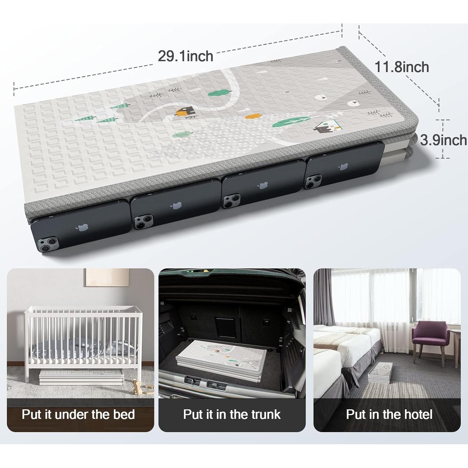 Alfombra de Juego ZEEBABA 150x150cm Plegable Reversible Espuma