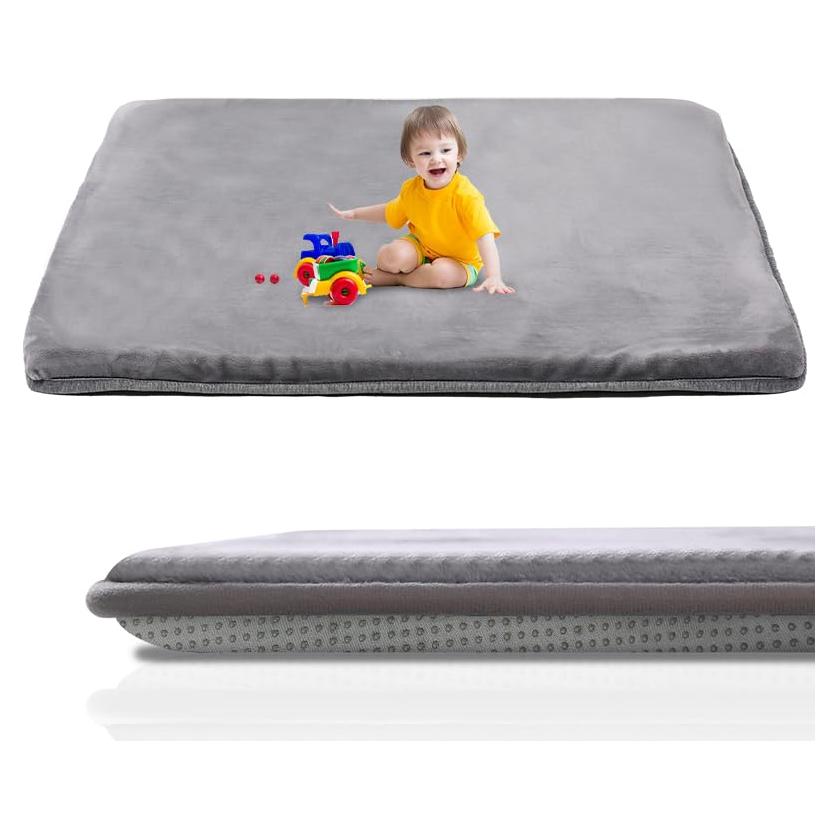 Alfombra de Juego para Bebés Gris 127x127 cm Antideslizante