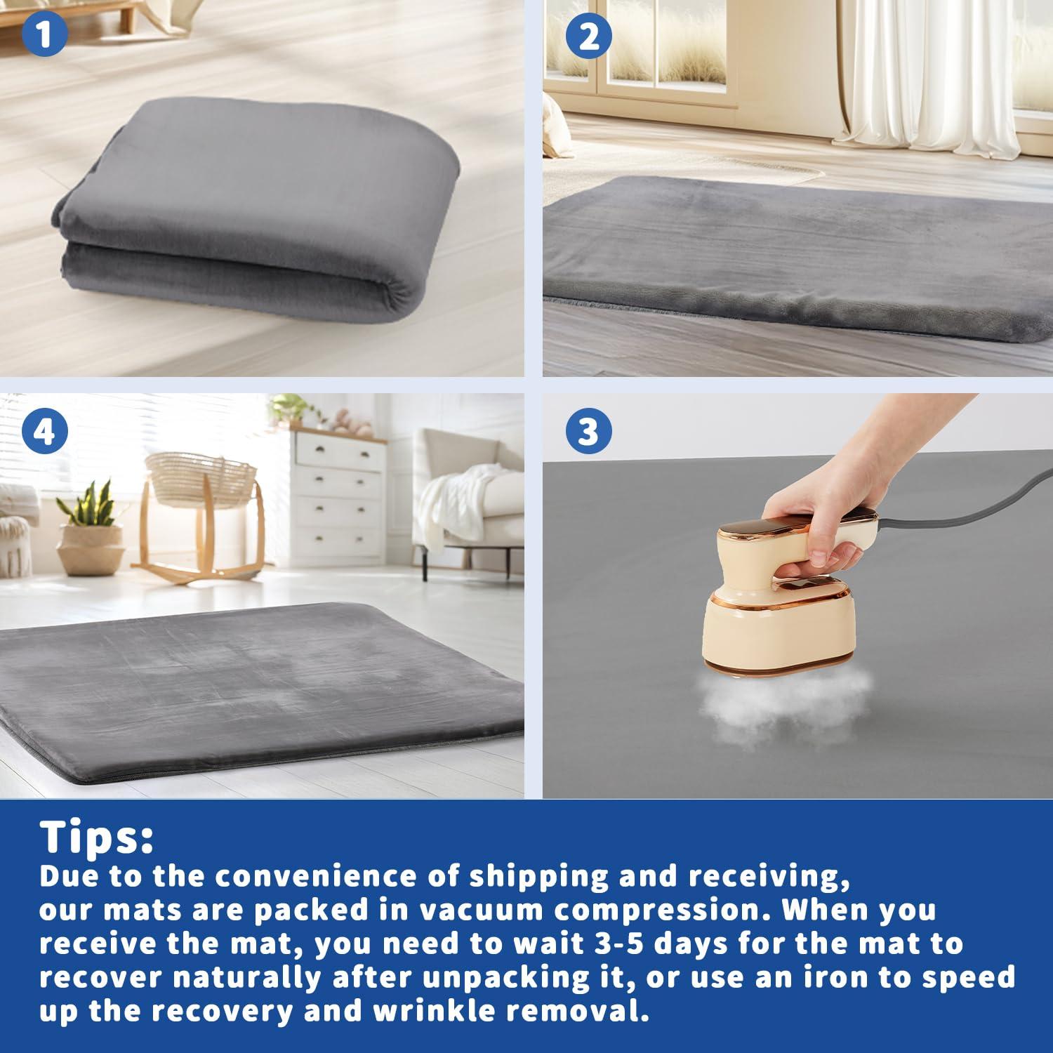 Alfombra de Juego para Bebés Gris 127x127 cm Antideslizante