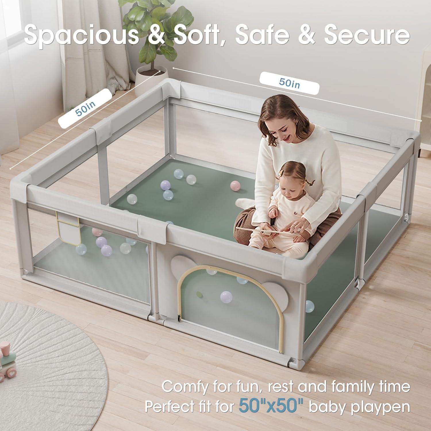 Alfombra de Juego para Bebés Verde 127x127 cm Cuero Vegano