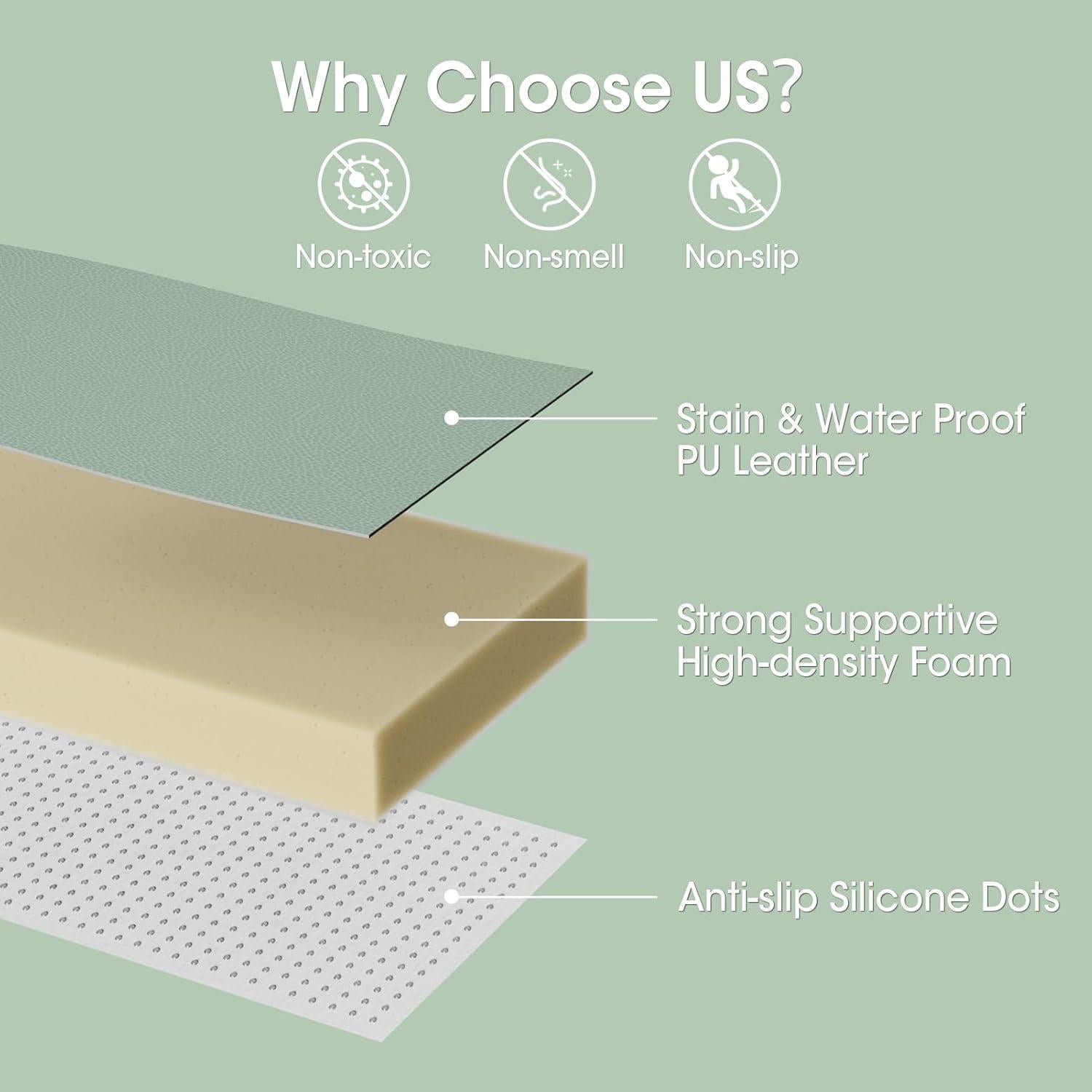 Alfombra de Juego para Bebés Verde 127x127 cm Cuero Vegano