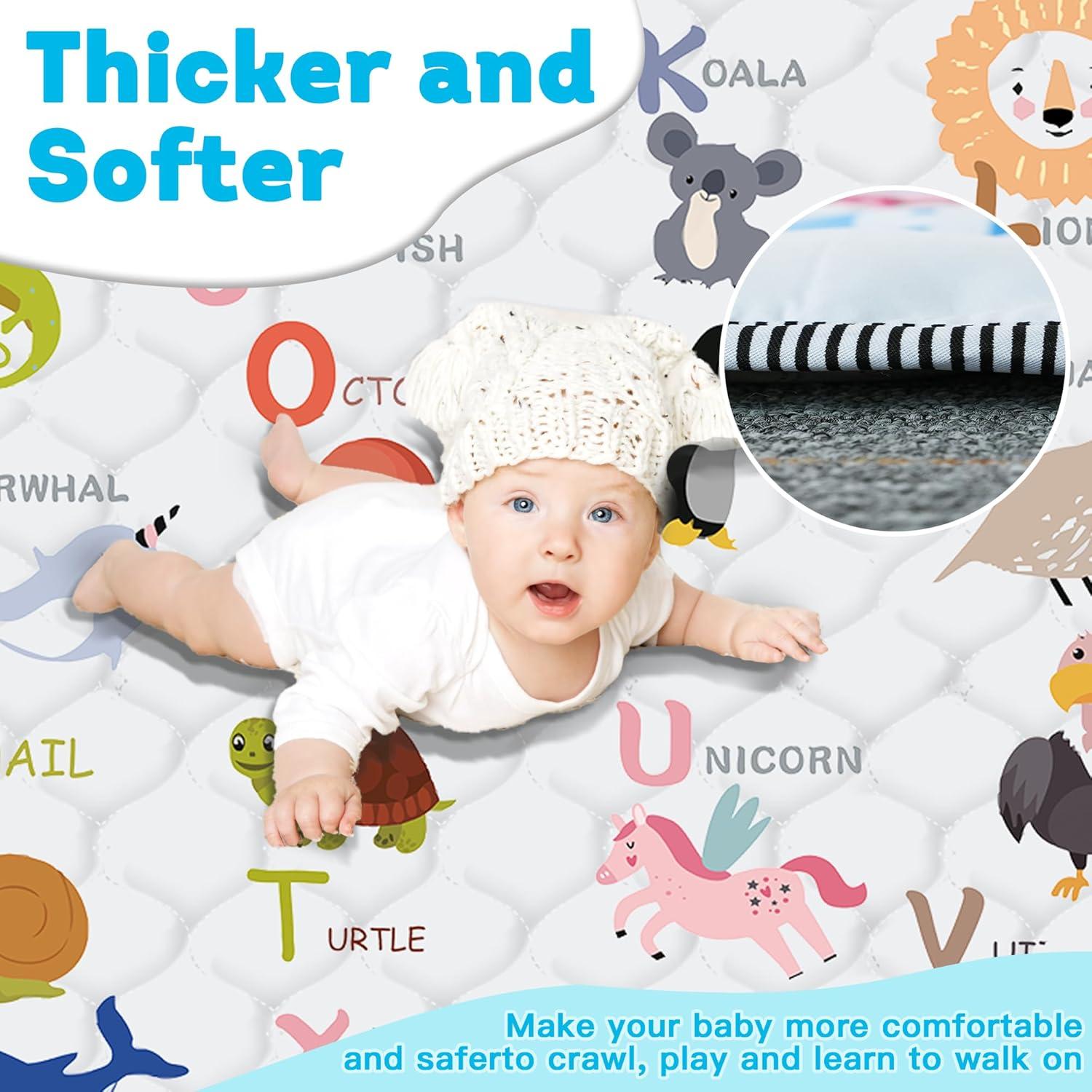 Alfombra de Juego para Bebés FUGWU 180x200 cm Antideslizante