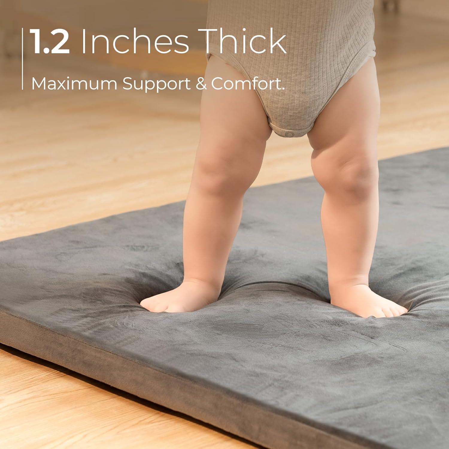 Alfombra de Juego para Bebés Uniency 50x50cm Antideslizante Gris