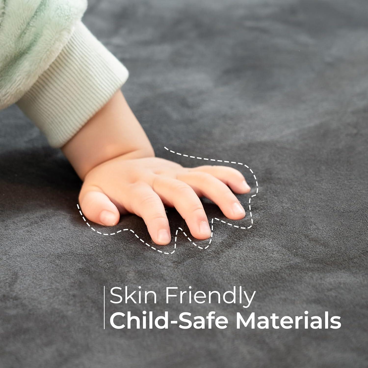 Alfombra de Juego para Bebés Uniency 50x50cm Antideslizante Gris