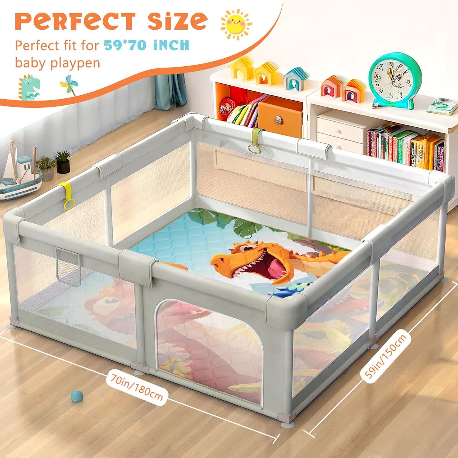 Alfombra de Juego para Bebés 150x180 cm Antideslizante y Lavable