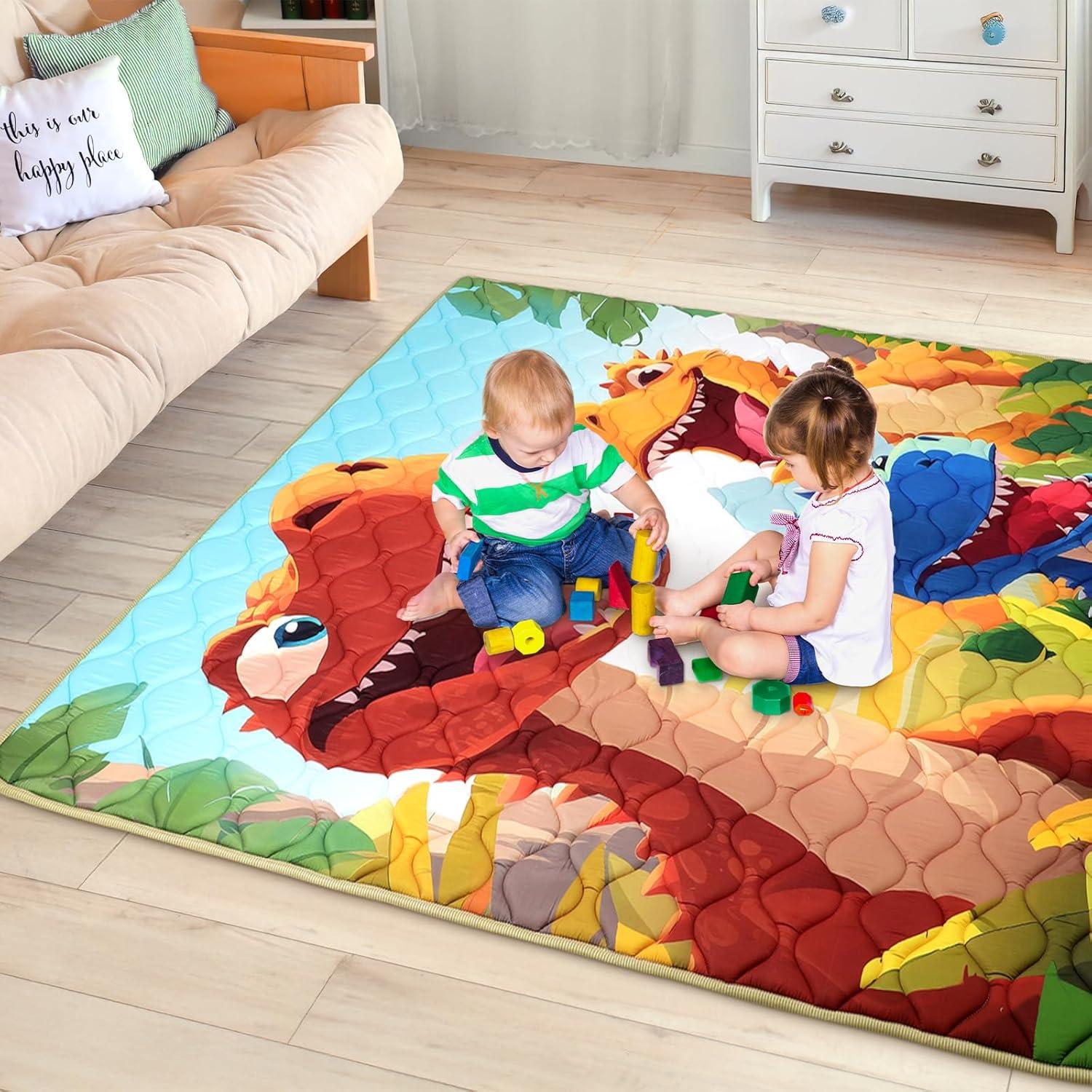Alfombra de Juego para Bebés 150x180 cm Antideslizante y Lavable