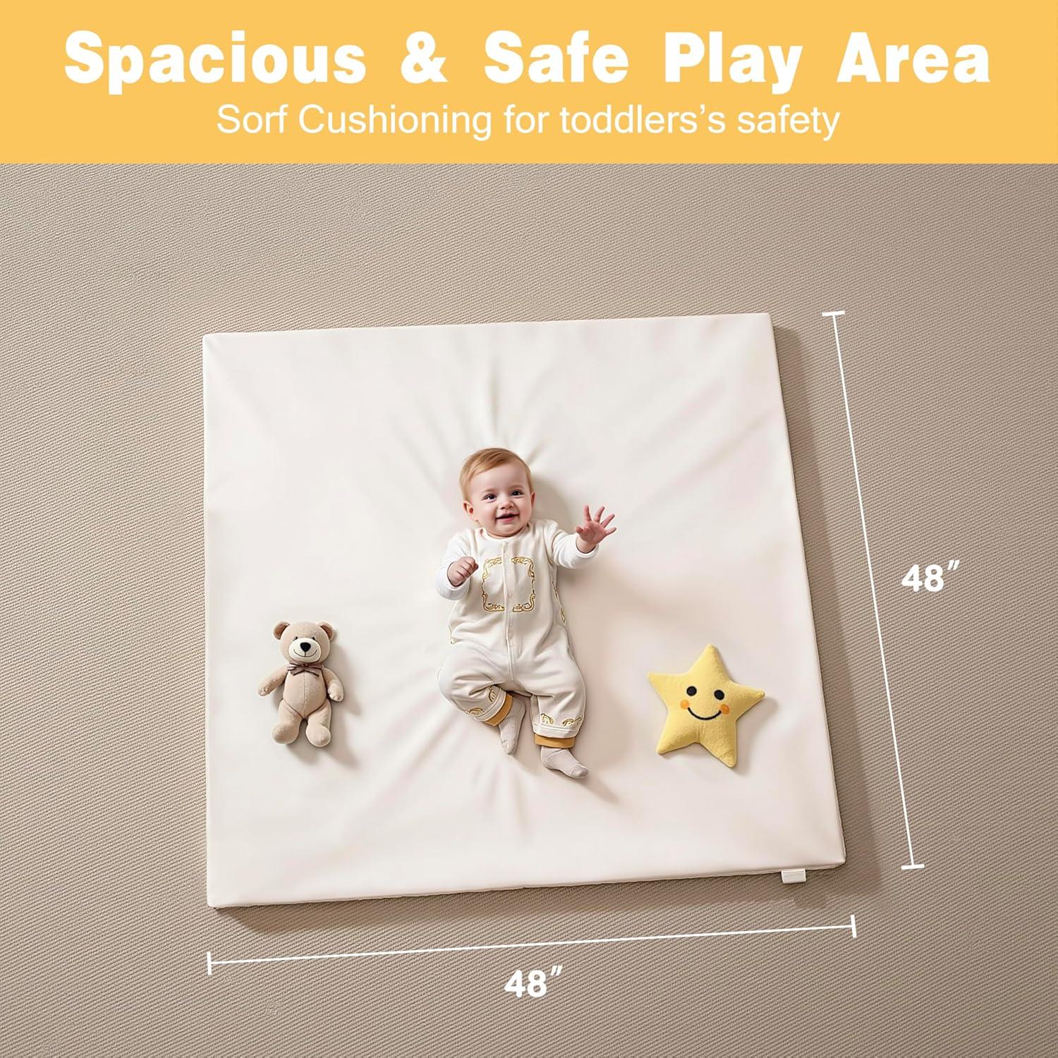 Alfombra de Juego para Bebés 121.9x121.9 cm Acolchada DY-BPM-LE