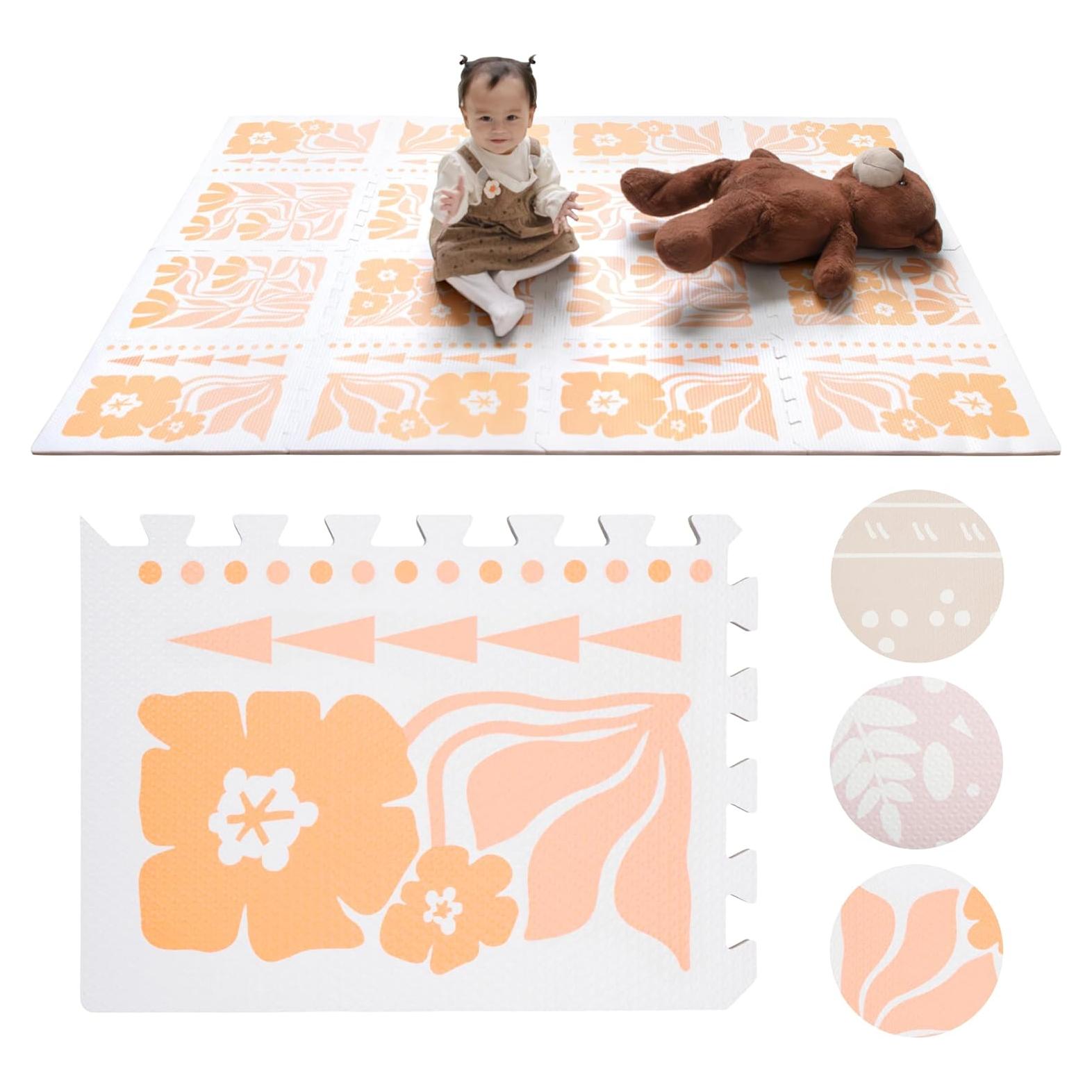 Alfombra de Azulejos de Espuma Primica 167.6x121.9cm Floral