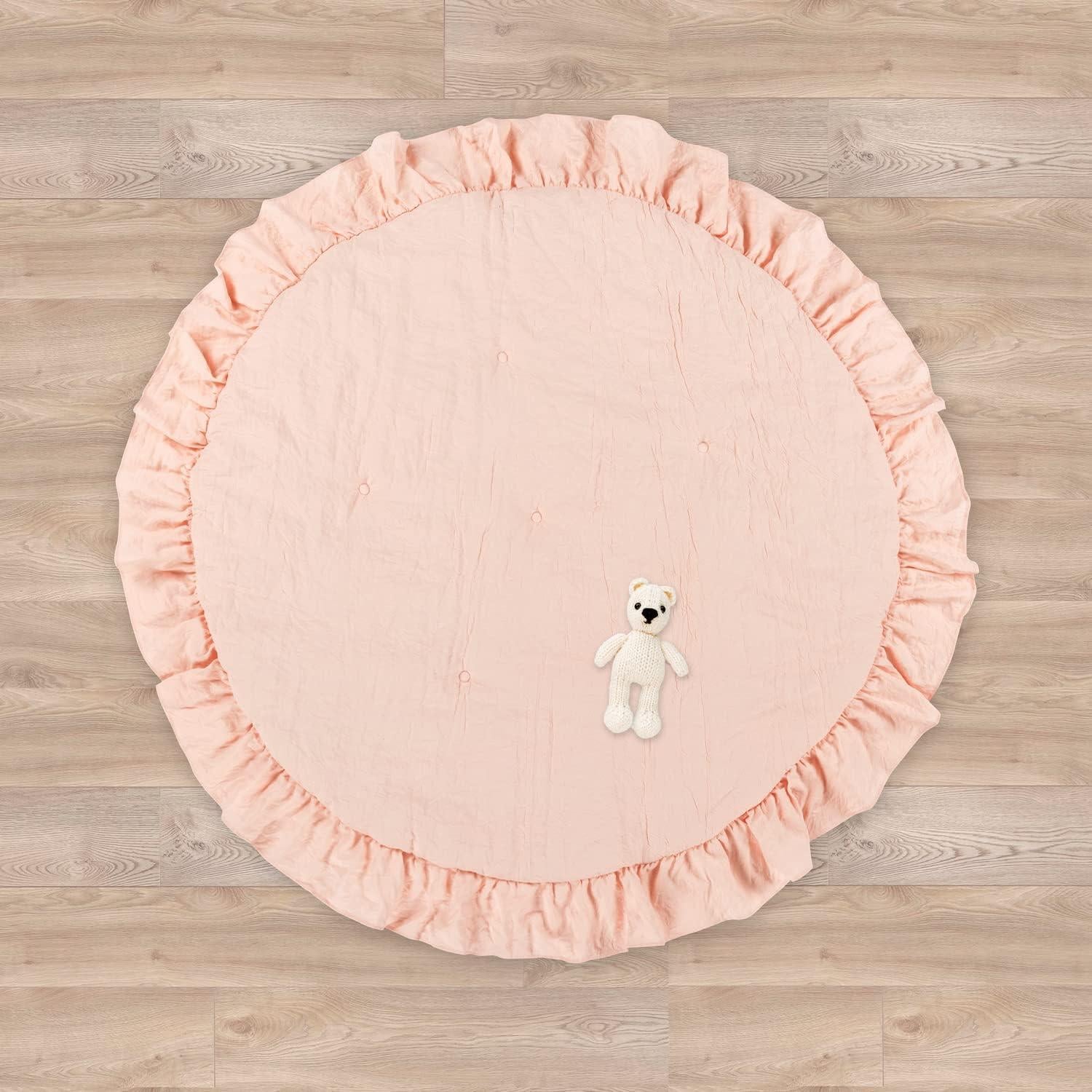 Alfombra de Juego Redonda Lush Decor 91.44 cm Rosa Suave