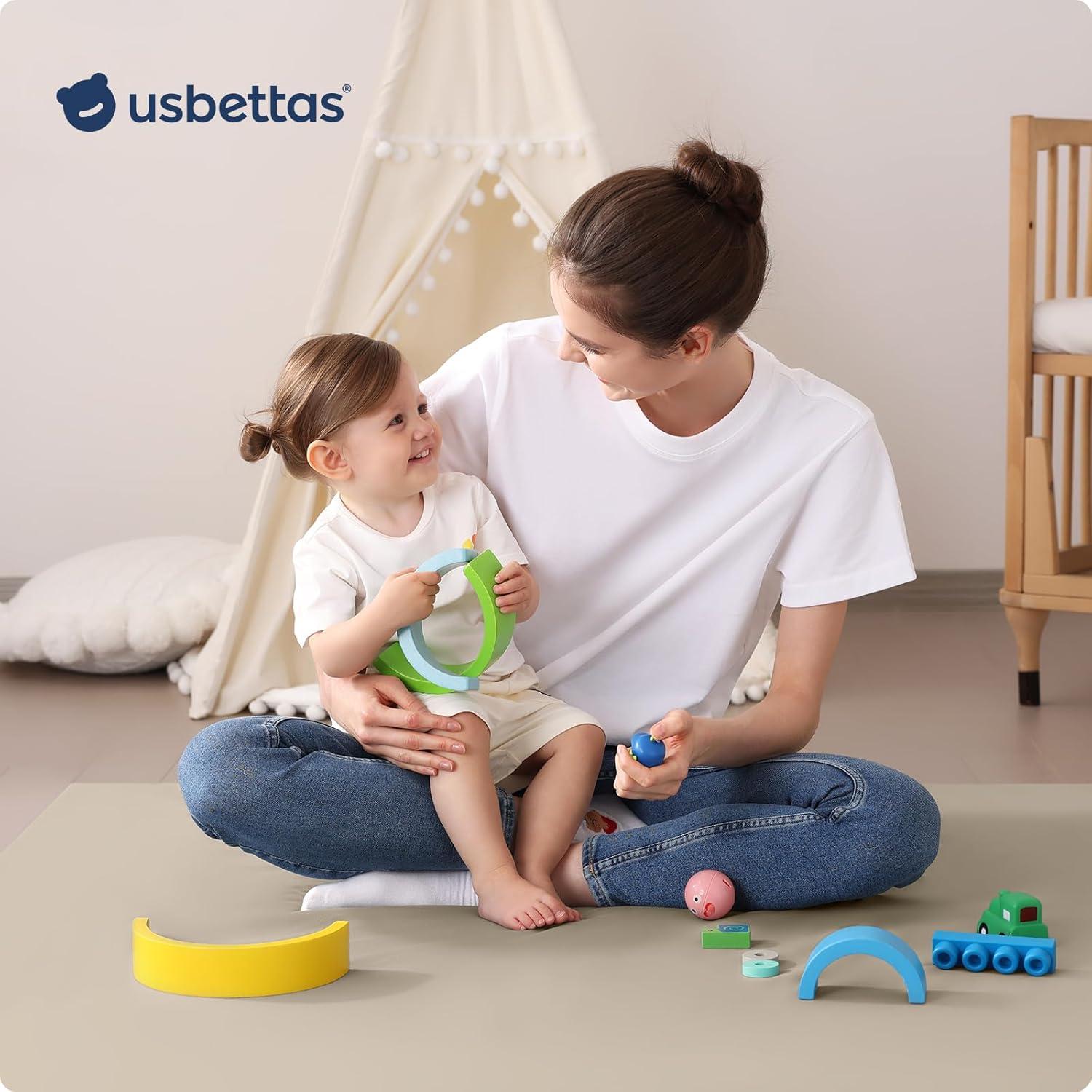 Alfombra de Juego para Bebés Beige YXD01 127x127 cm Antideslizante