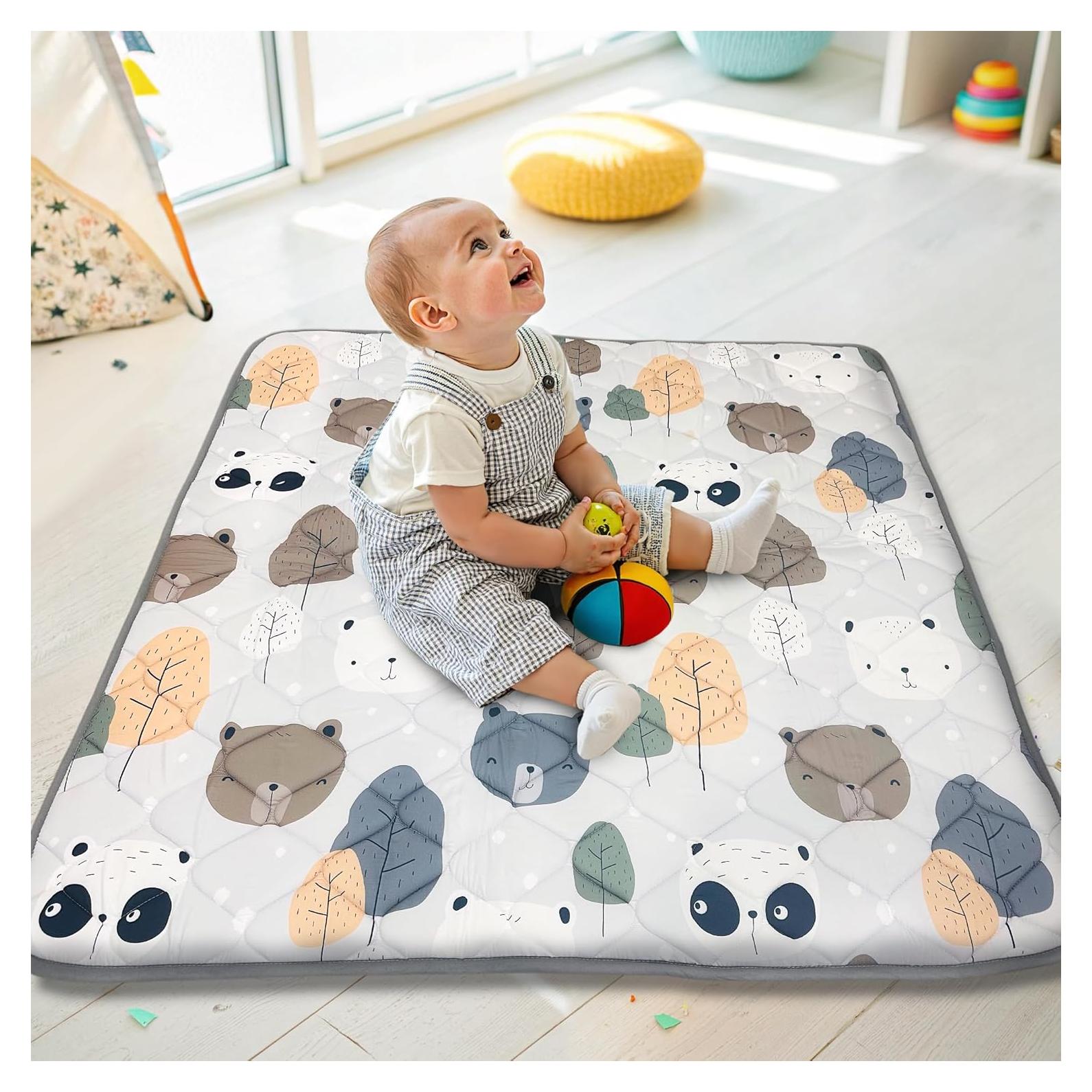 Alfombra de Juego para Bebés DayTroche 127x127 cm Acolchada