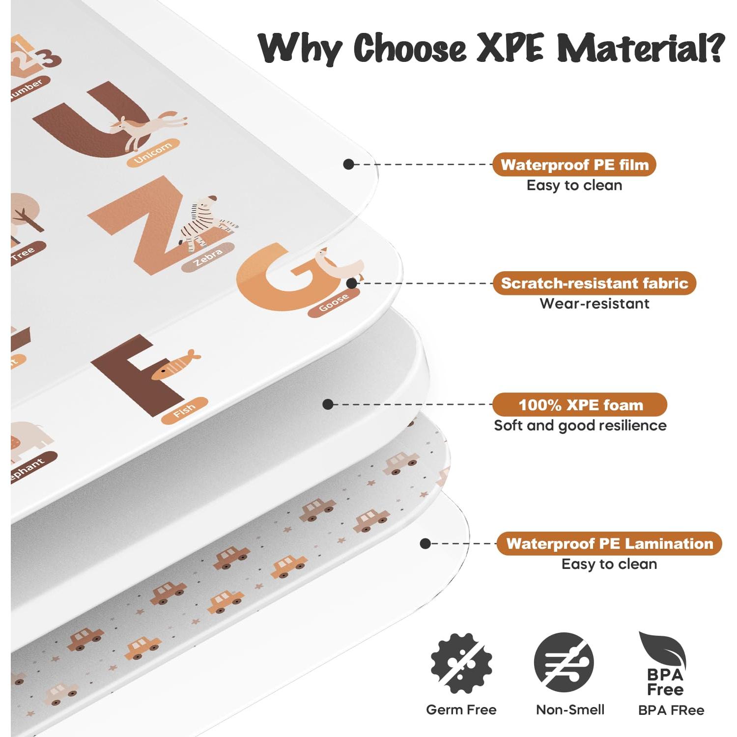 Alfombra de Juego Plegable Amenpoki 180x140 cm Suave y Acolchada