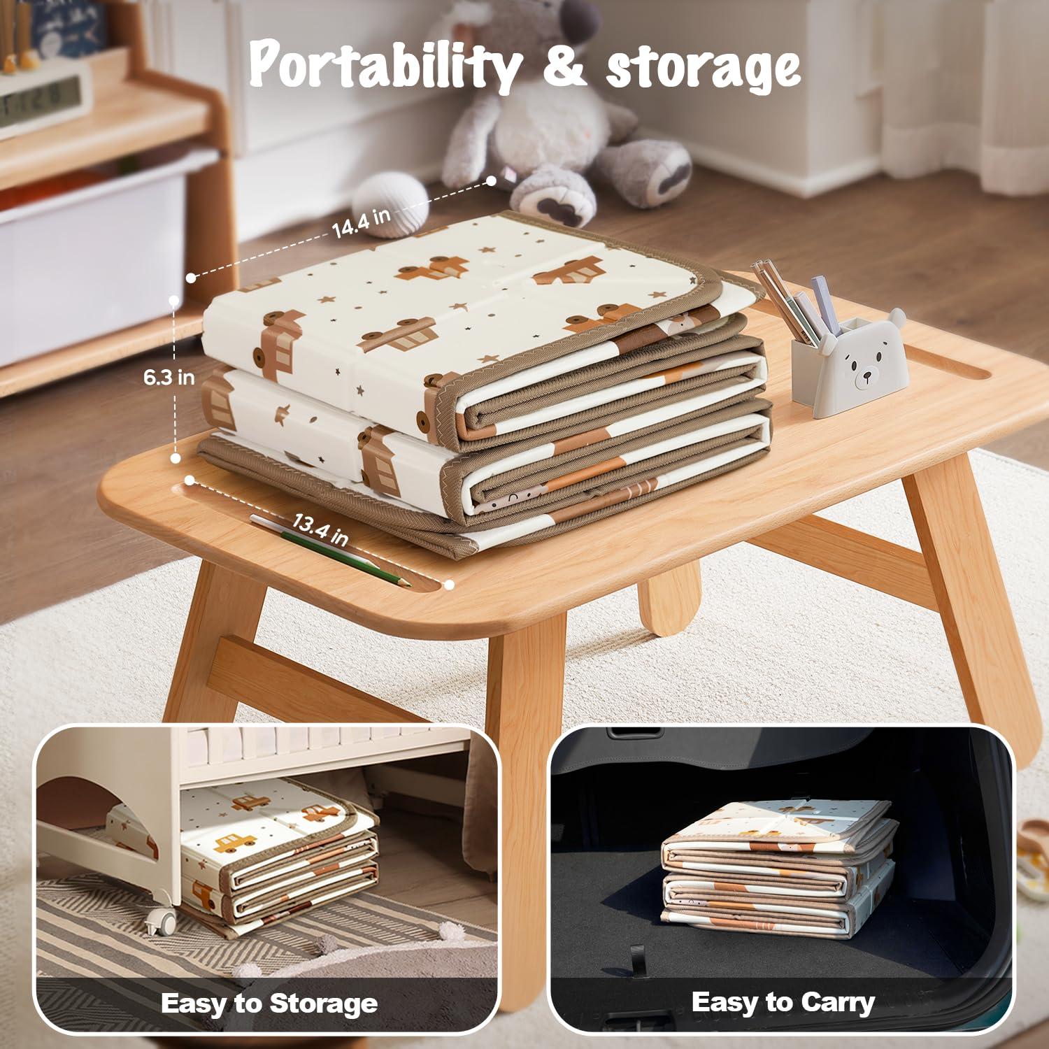 Alfombra de Juego Plegable Amenpoki 180x140 cm Suave y Acolchada