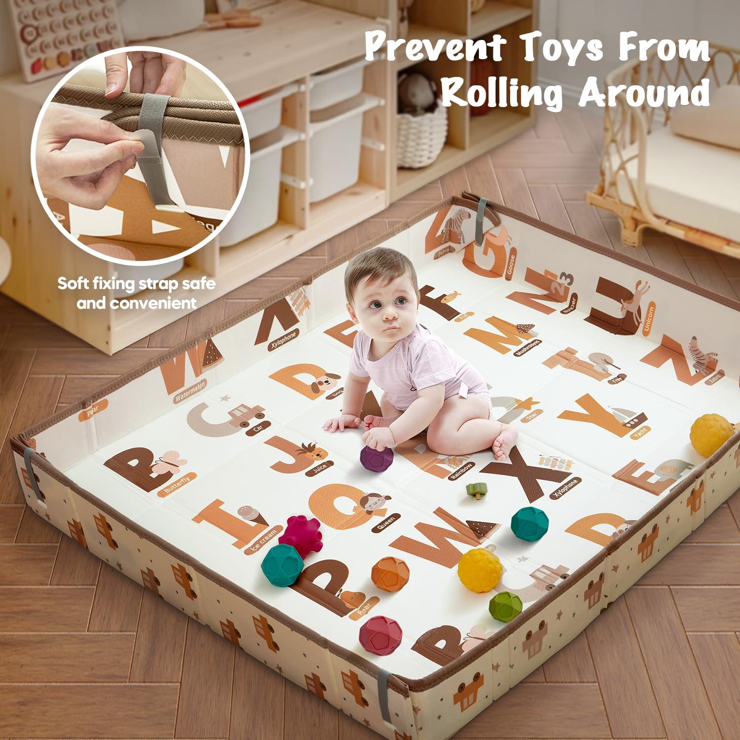 Alfombra de Juego Plegable Amenpoki 180x140 cm Suave y Acolchada