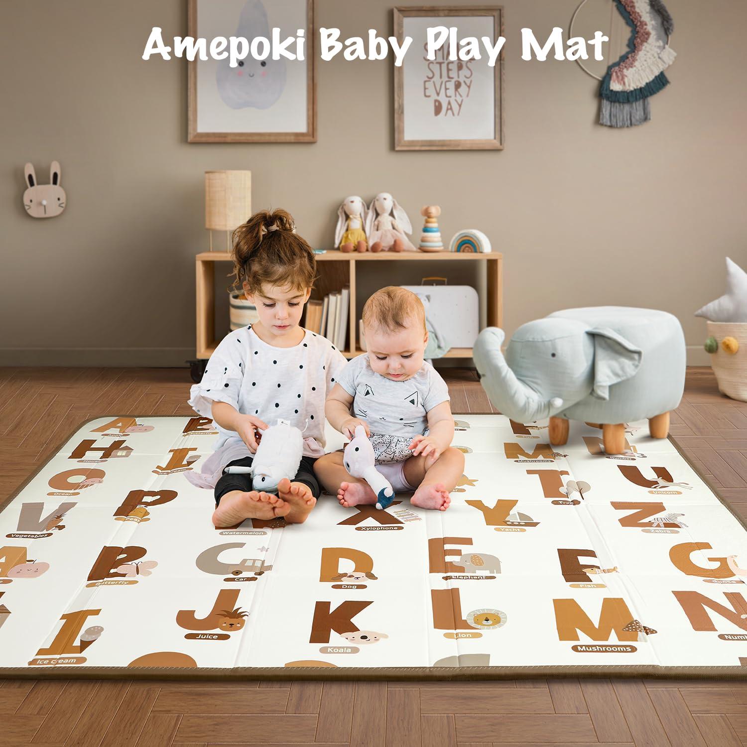 Alfombra de Juego Plegable Amenpoki 180x140 cm Suave y Acolchada