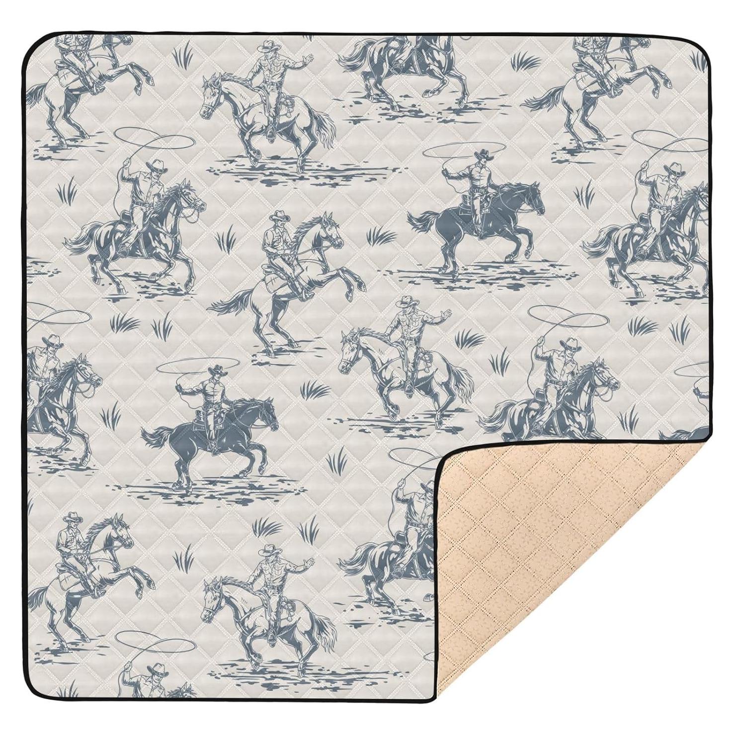 Alfombra de Juego para Bebés Vaquero Retro 127x127 cm Suave