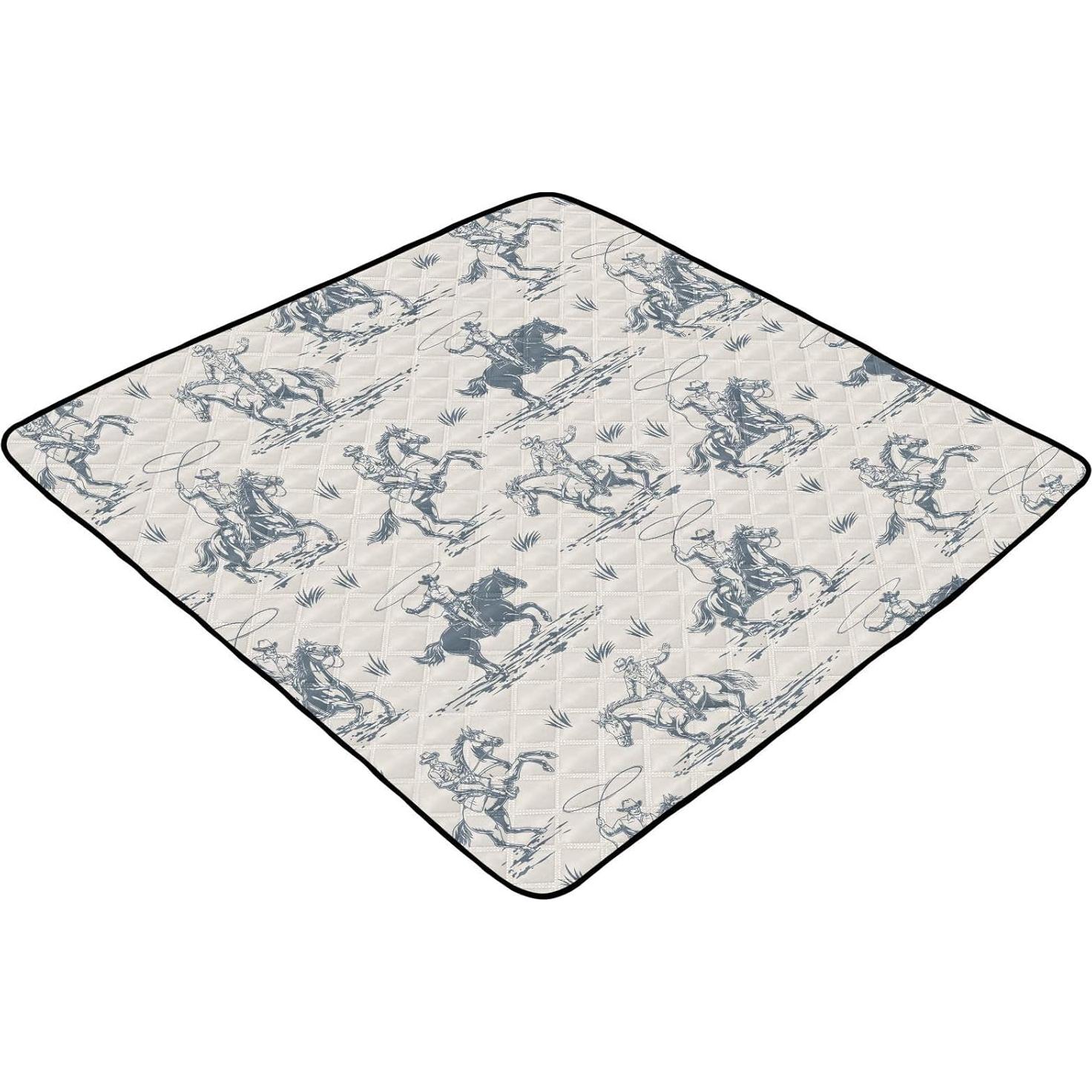 Alfombra de Juego para Bebés Vaquero Retro 127x127 cm Suave