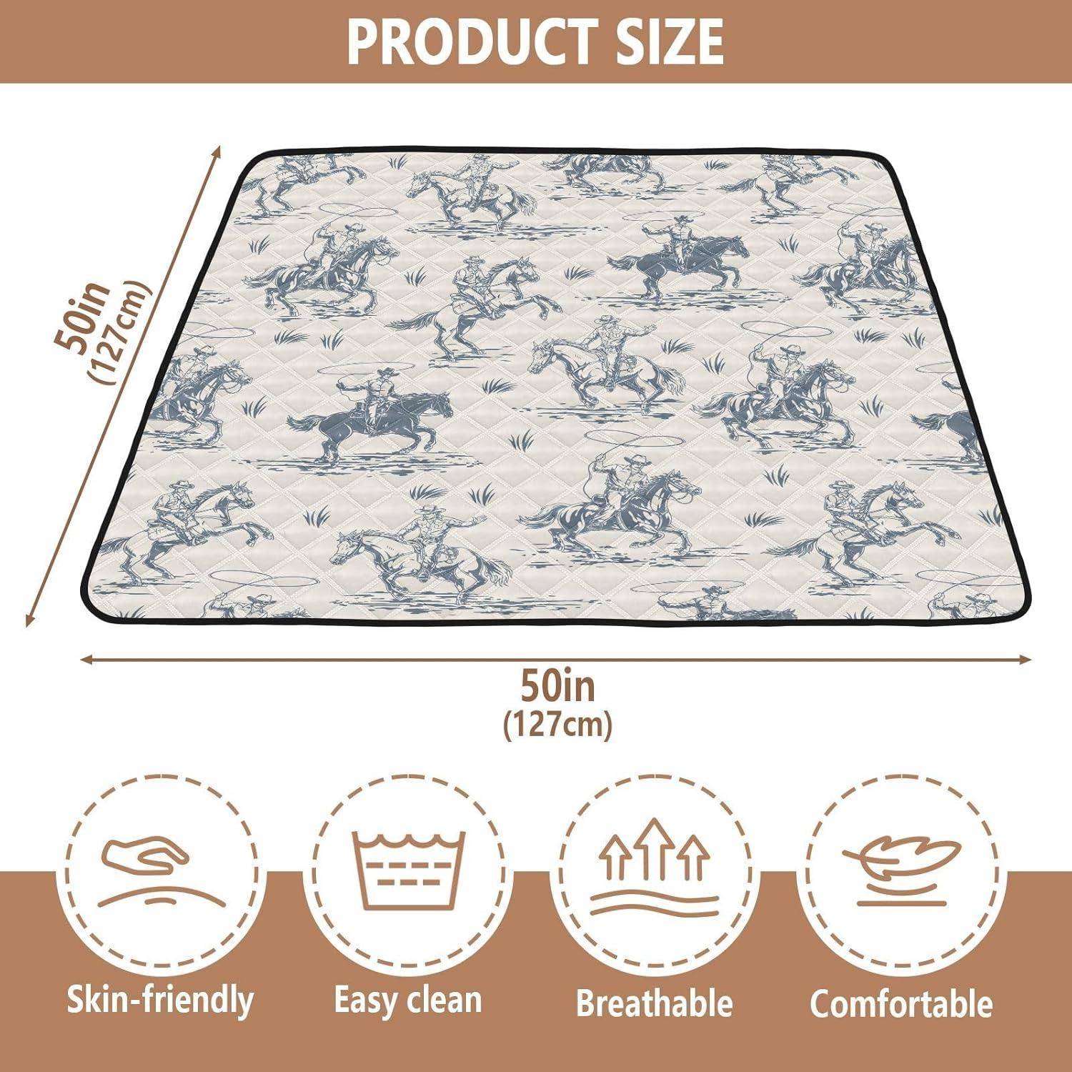 Alfombra de Juego para Bebés Vaquero Retro 127x127 cm Suave