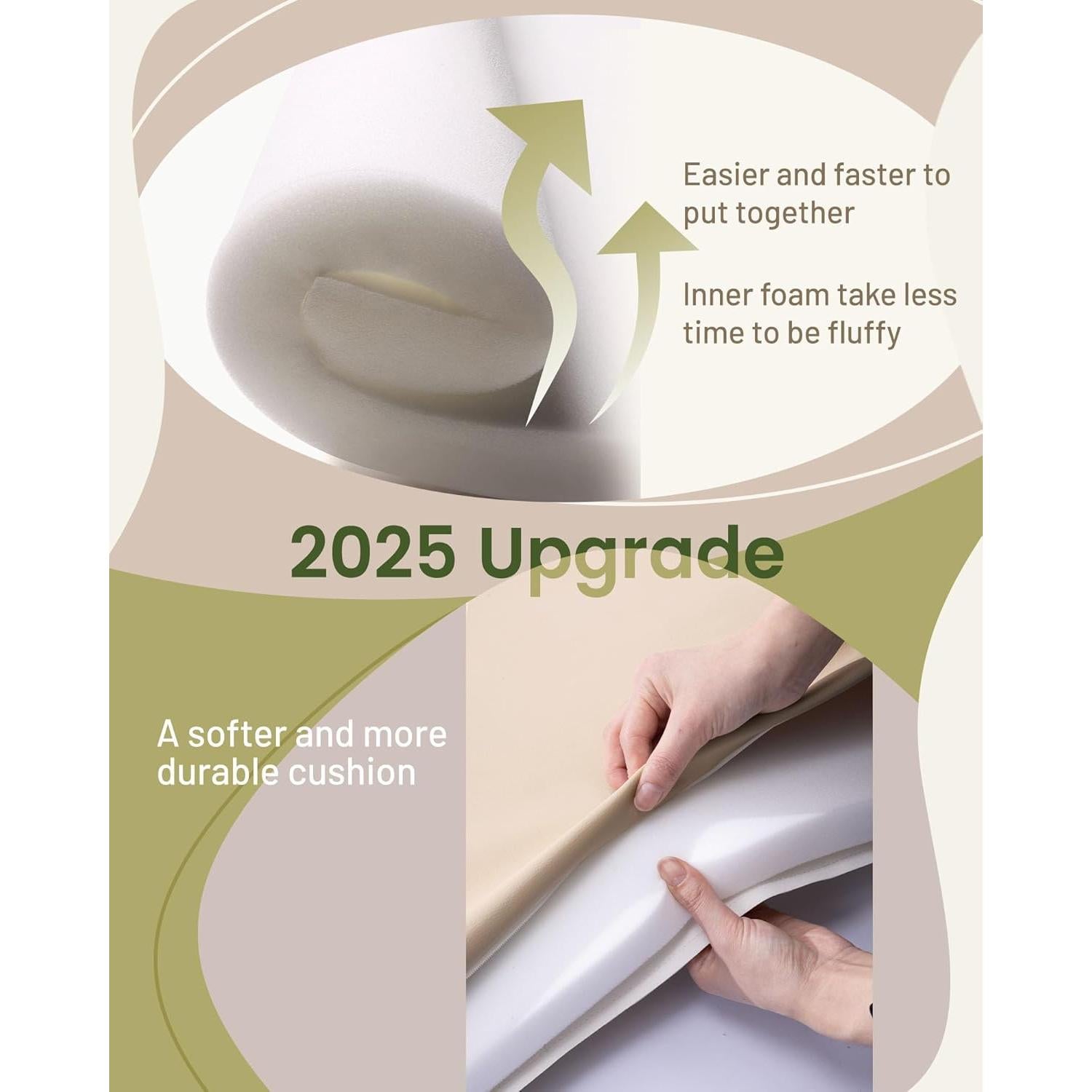 Alfombra de Juego Acolchada Bebés 47x47cm Cuero Vegano Beige