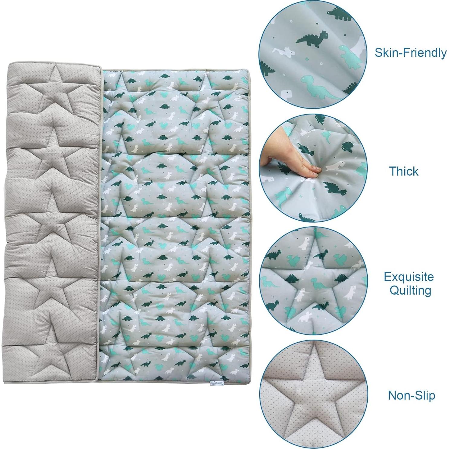 Alfombra de Juego Antideslizante Dinosaurio Gris 127x127cm