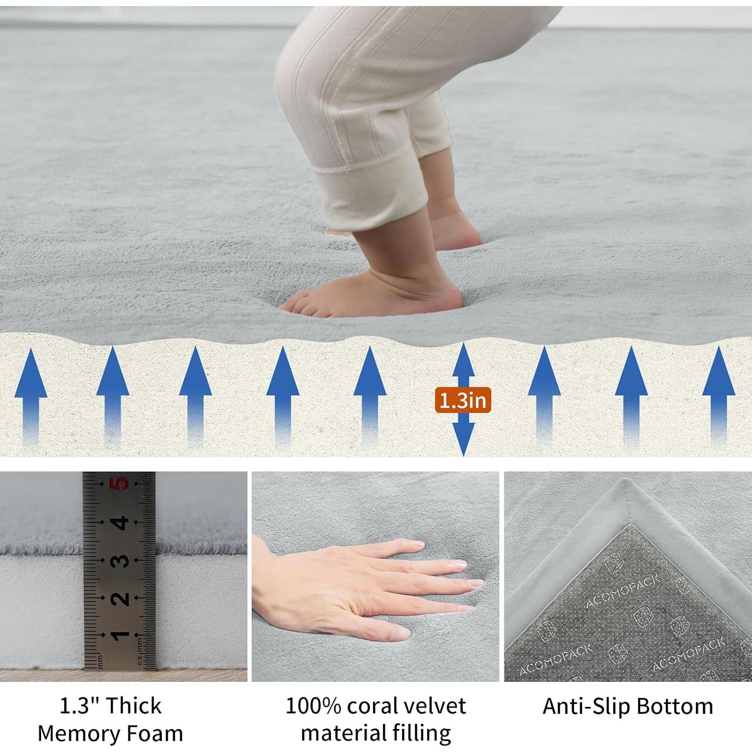 Alfombra de Juego ACOMOPACK 180x200 cm Espuma Memoria Antideslizante