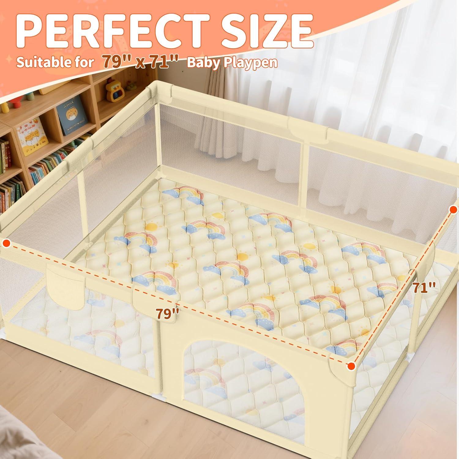 Alfombra de Juego para Bebés Deeteck 200x180 cm Antideslizante