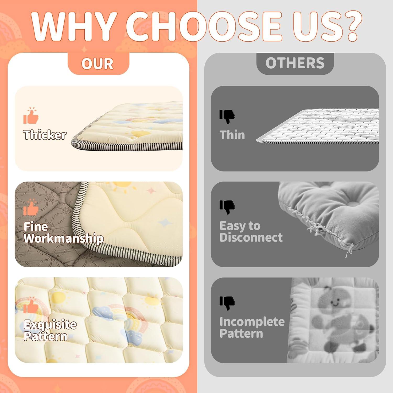 Alfombra de Juego para Bebés Deeteck 200x180 cm Antideslizante