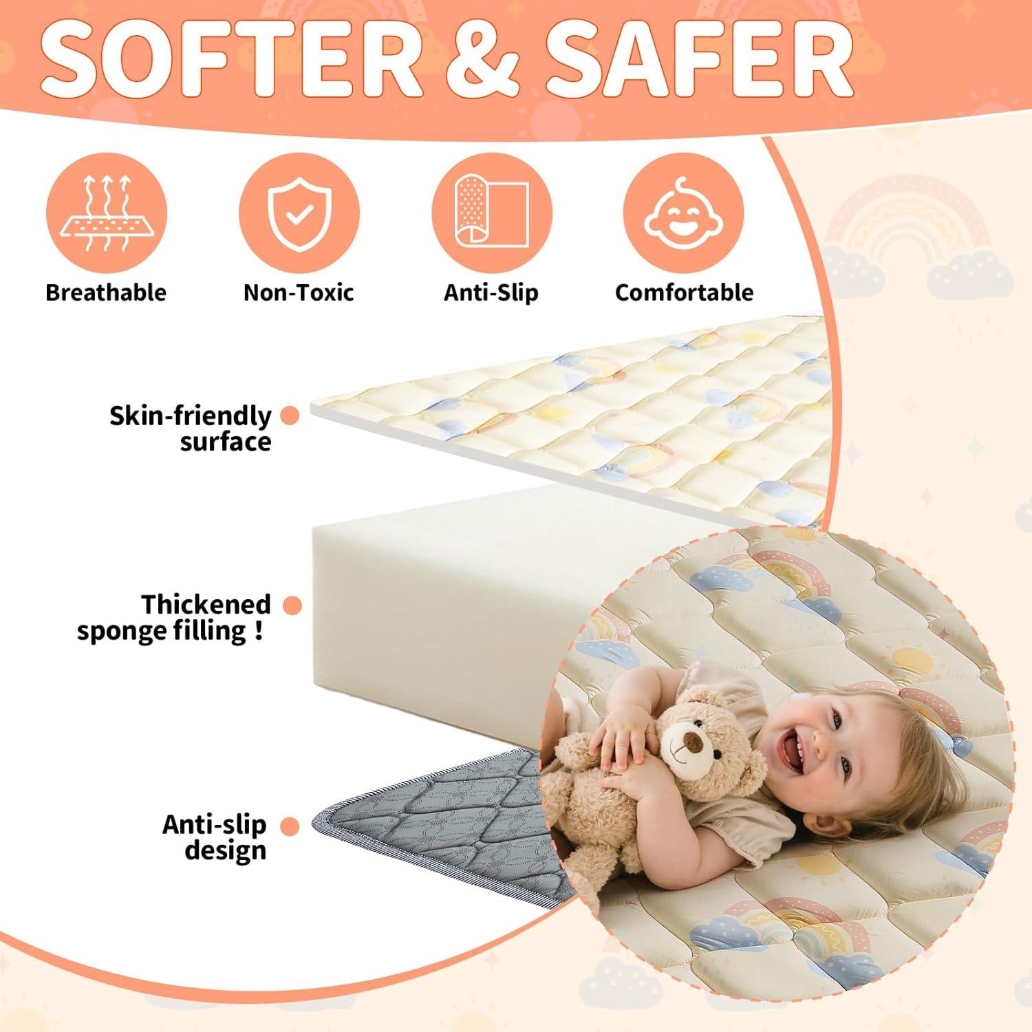 Alfombra de Juego para Bebés Deeteck 200x180 cm Antideslizante