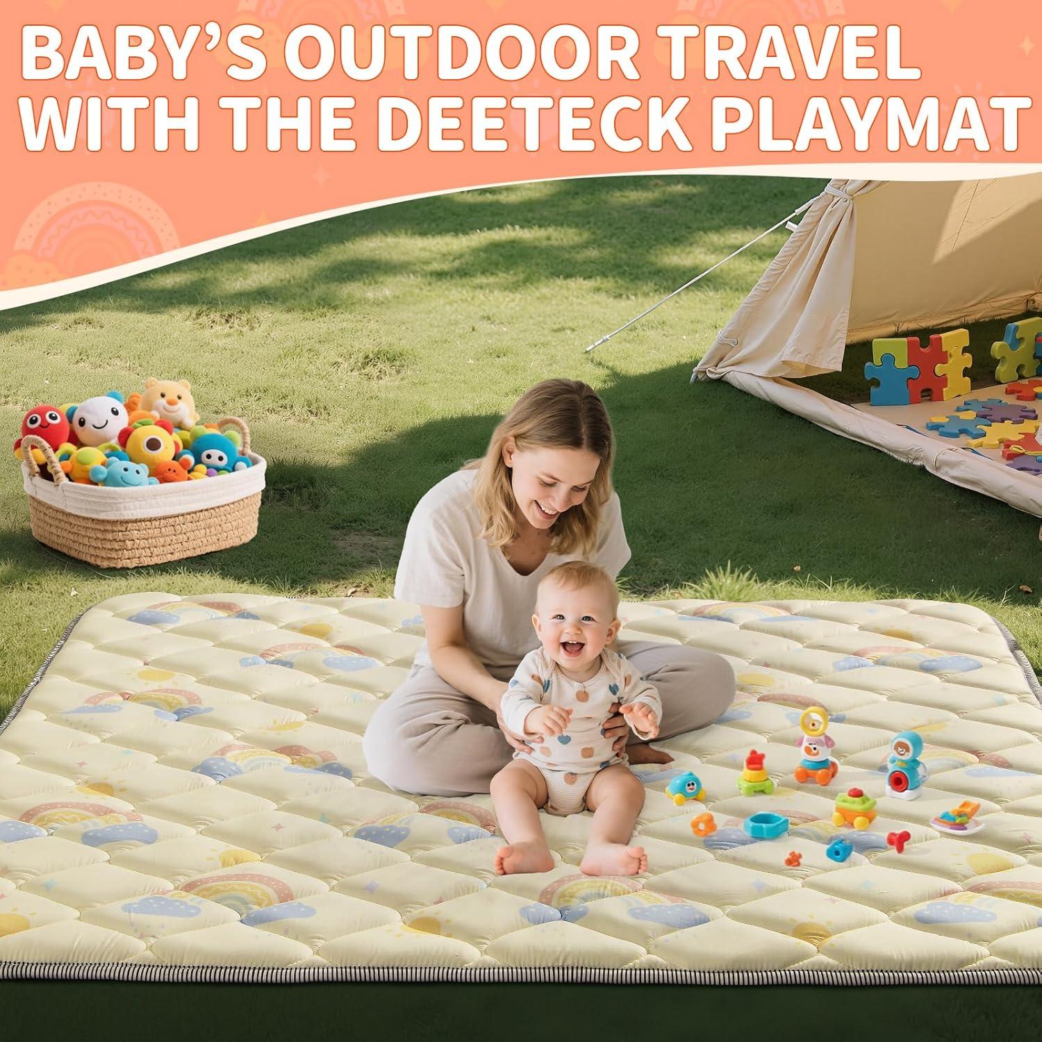 Alfombra de Juego para Bebés Deeteck 200x180 cm Antideslizante