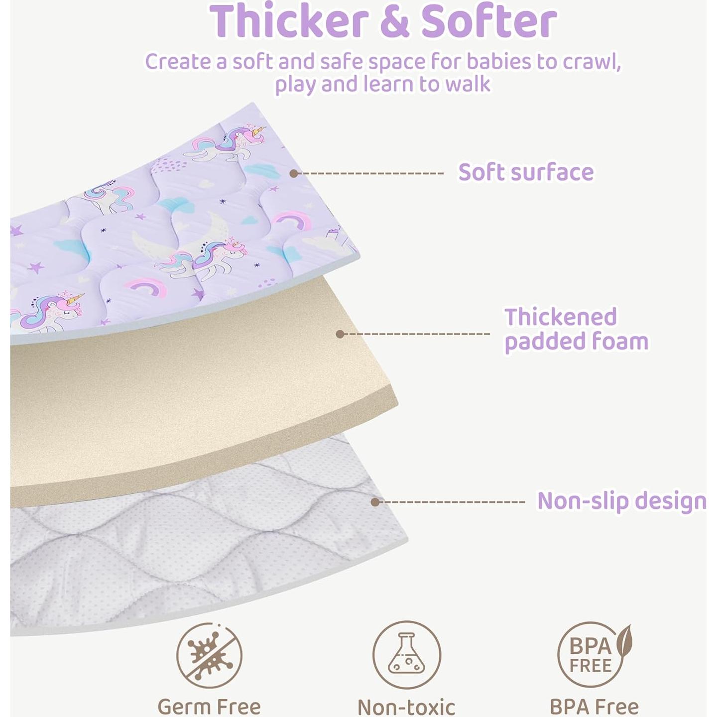 Alfombra de Juego Plegable Antideslizante Unicornio 127x127cm