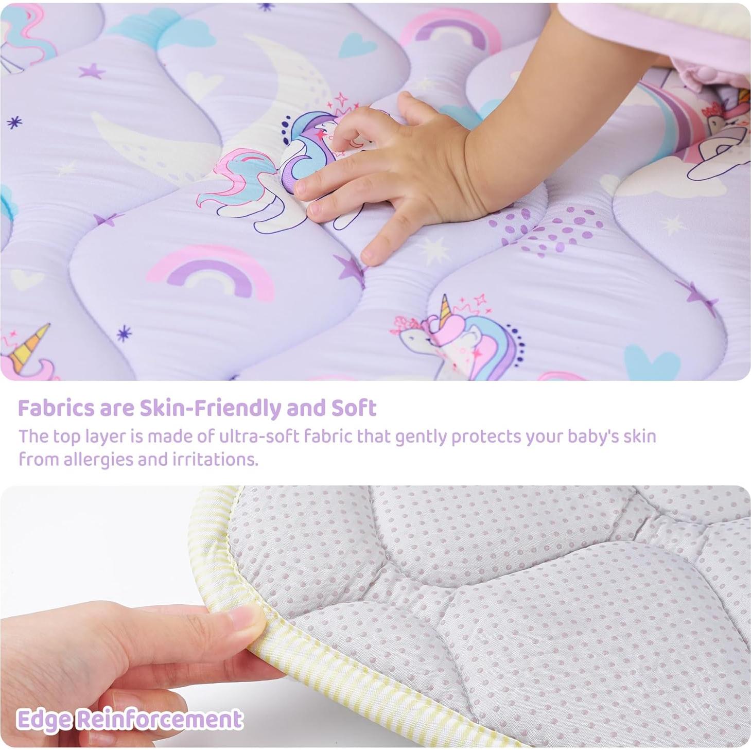 Alfombra de Juego Plegable Antideslizante Unicornio 127x127cm