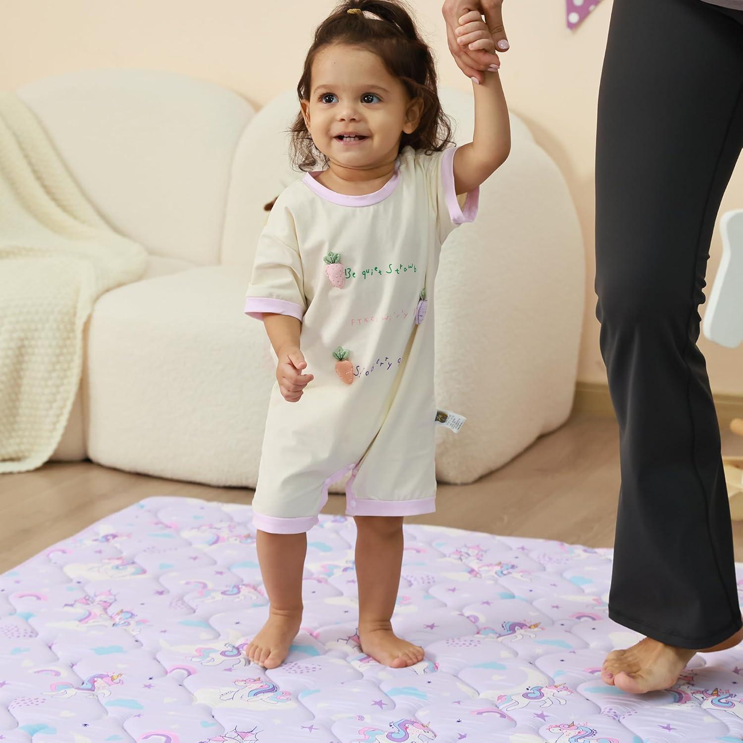 Alfombra de Juego Plegable Antideslizante Unicornio 127x127cm