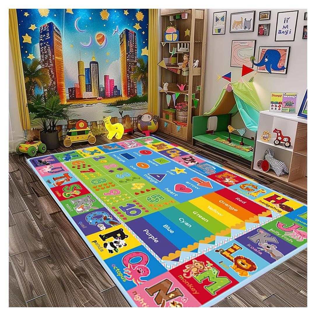 Alfombra ABC Yongjoy 150x100 cm Antideslizante para Niños