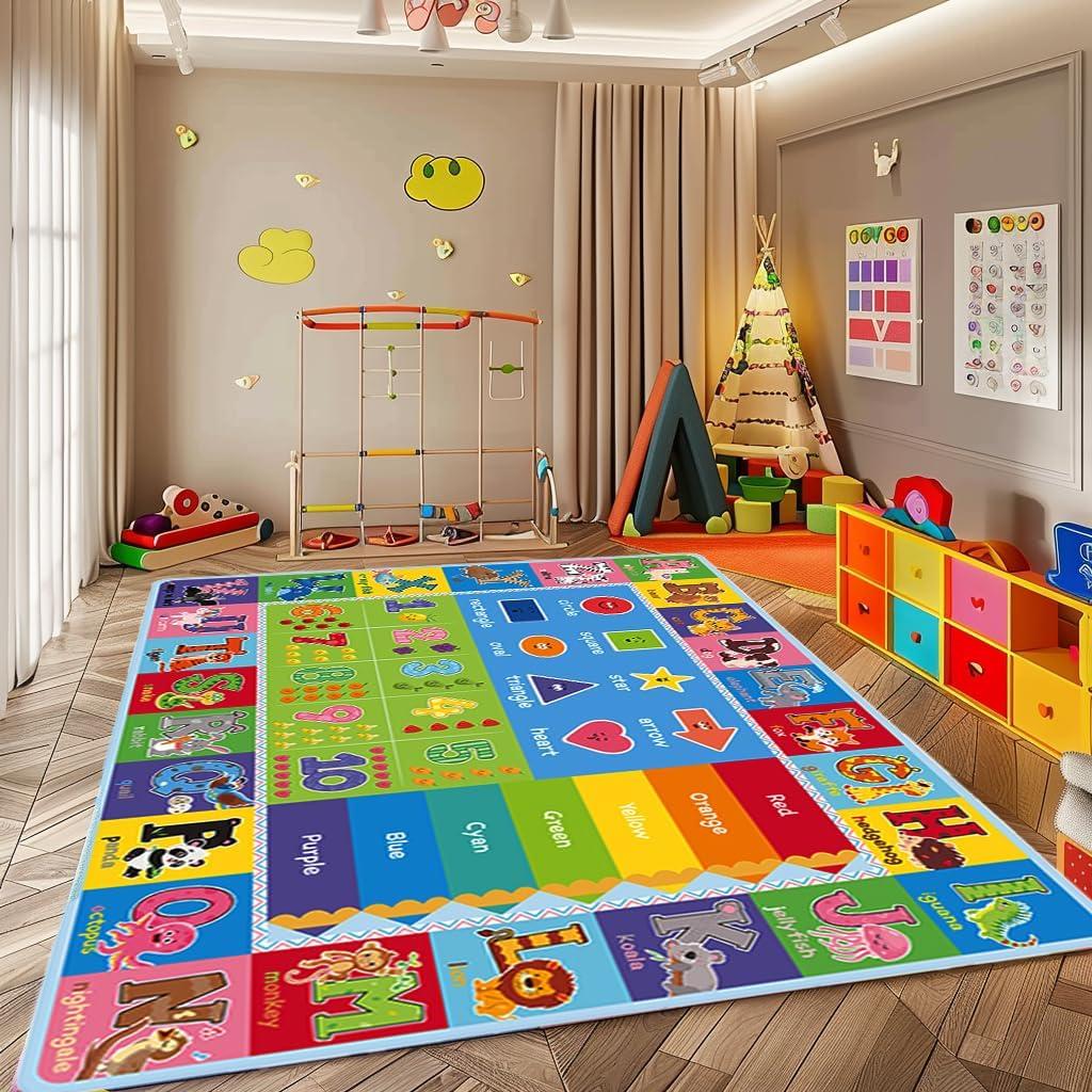 Alfombra ABC Yongjoy 150x100 cm Antideslizante para Niños