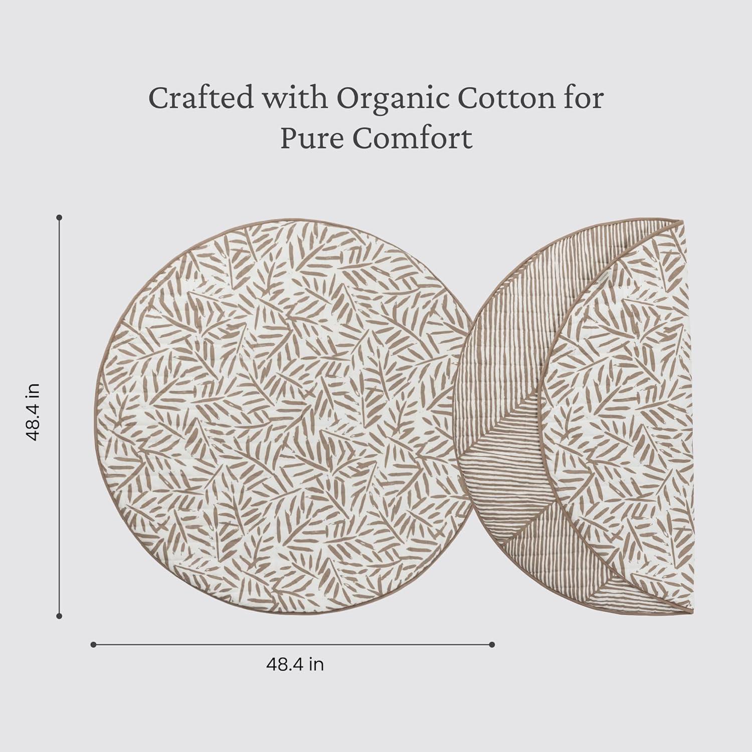 Alfombra de Juego Reversible Toddlekind 127x127cm Algodón Orgánico Beige