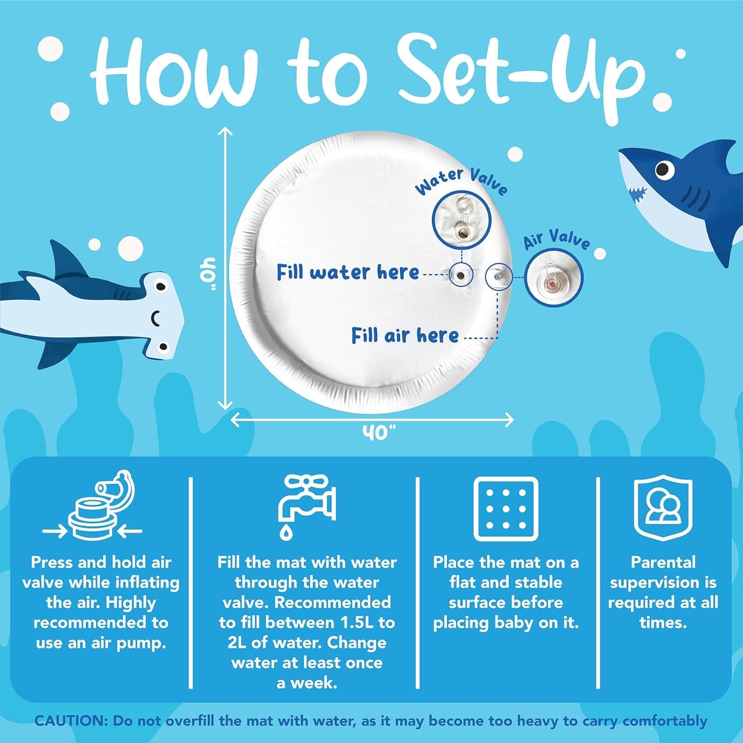 Alfombra de Agua KooKooBaby Extra Grande Ballena Azul