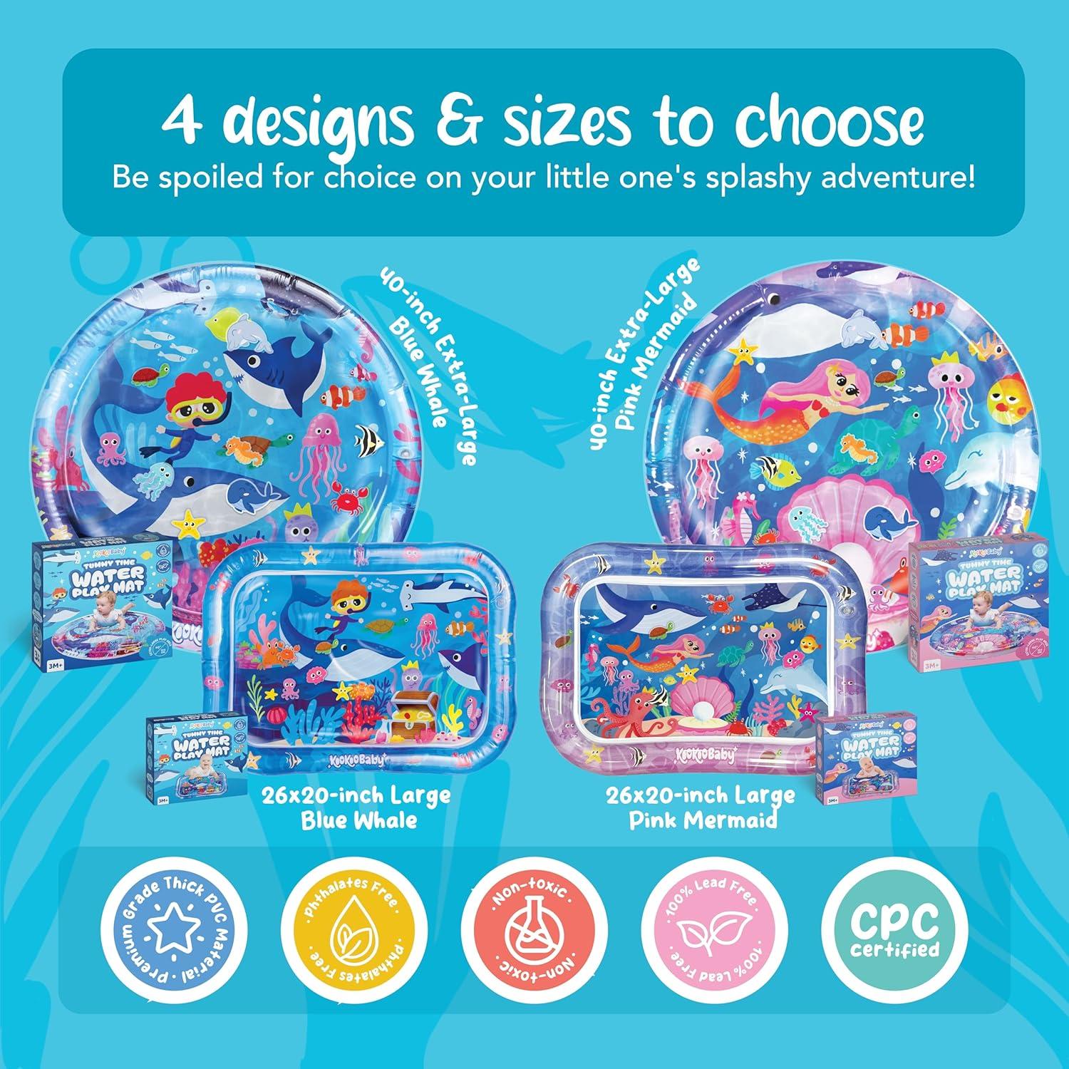 Alfombra de Agua KooKooBaby Extra Grande Ballena Azul