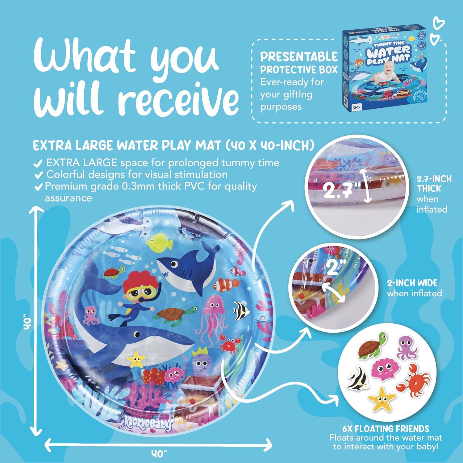 Alfombra de Agua KooKooBaby Extra Grande Ballena Azul