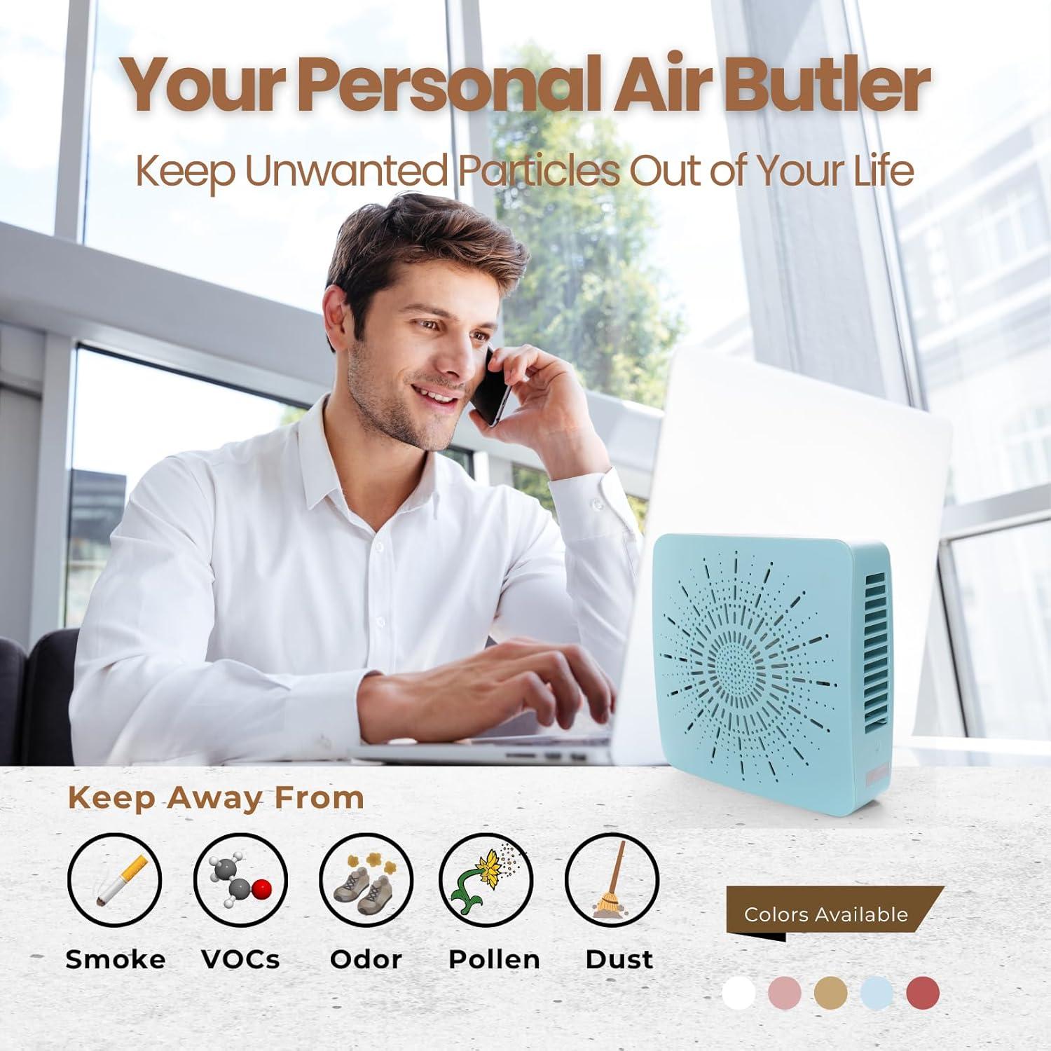 Purificador de Aire Portátil 4 en 1 HEPA USB-C - Azul Nebuloso