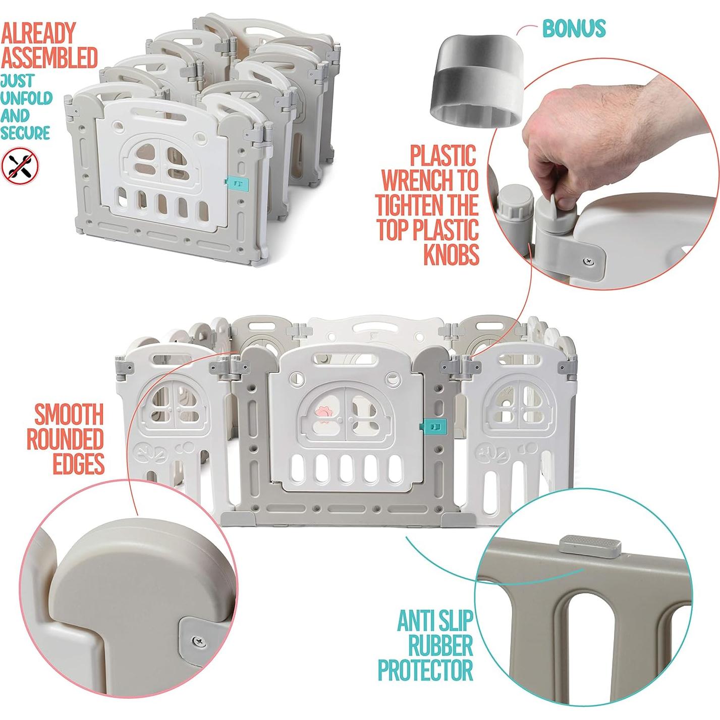 Parque Infantil Plegable Play22 - 14 Paneles 152.4 cm - Seguridad Niños