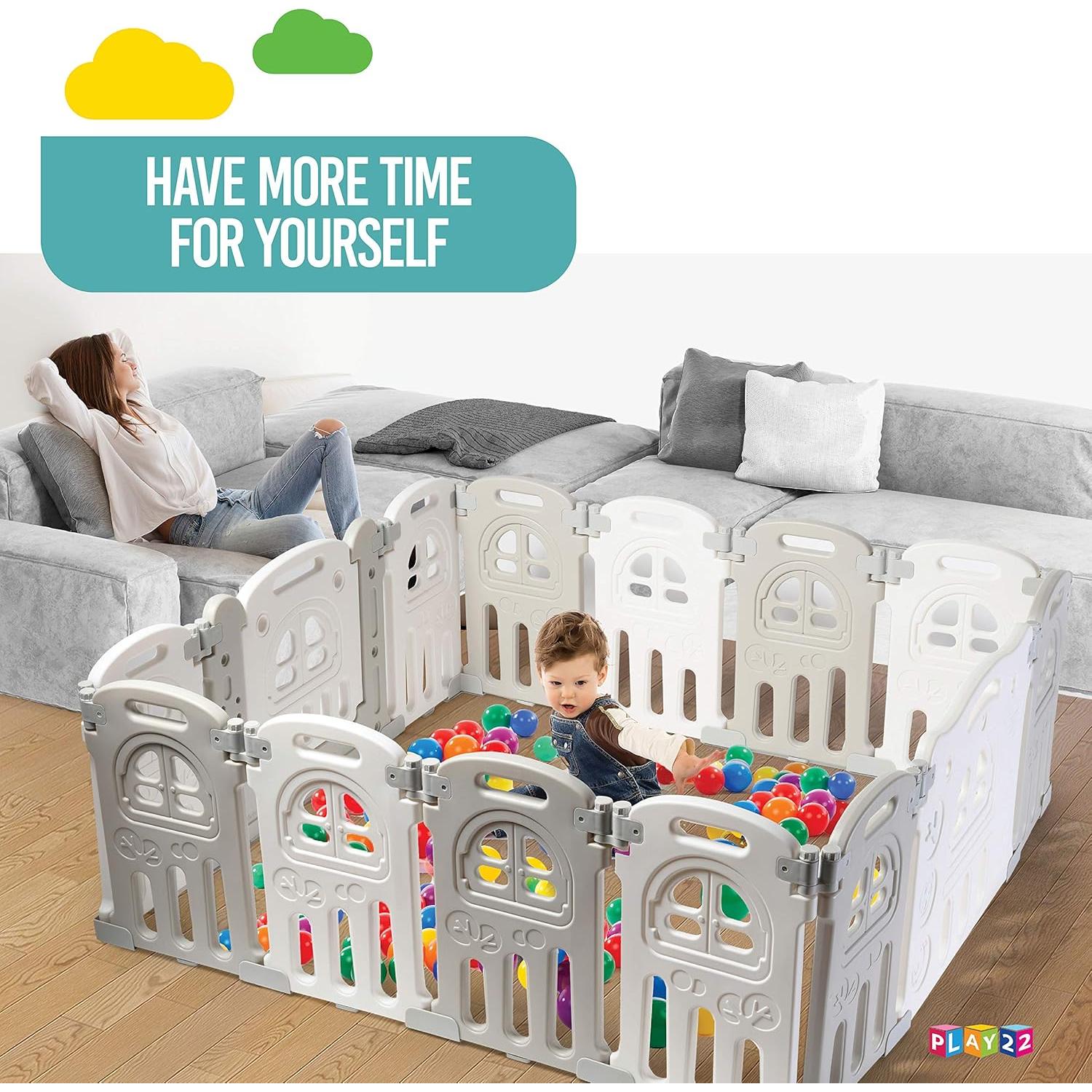 Parque Infantil Plegable Play22 - 14 Paneles 152.4 cm - Seguridad Niños